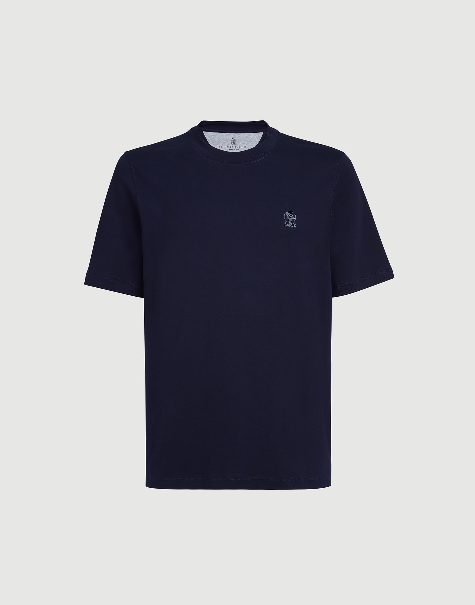 BRUNELLO CUCINELLI Tシャツ Jersey T-shirt with logo for Man in Cobalt | Brunello Cucinelli
