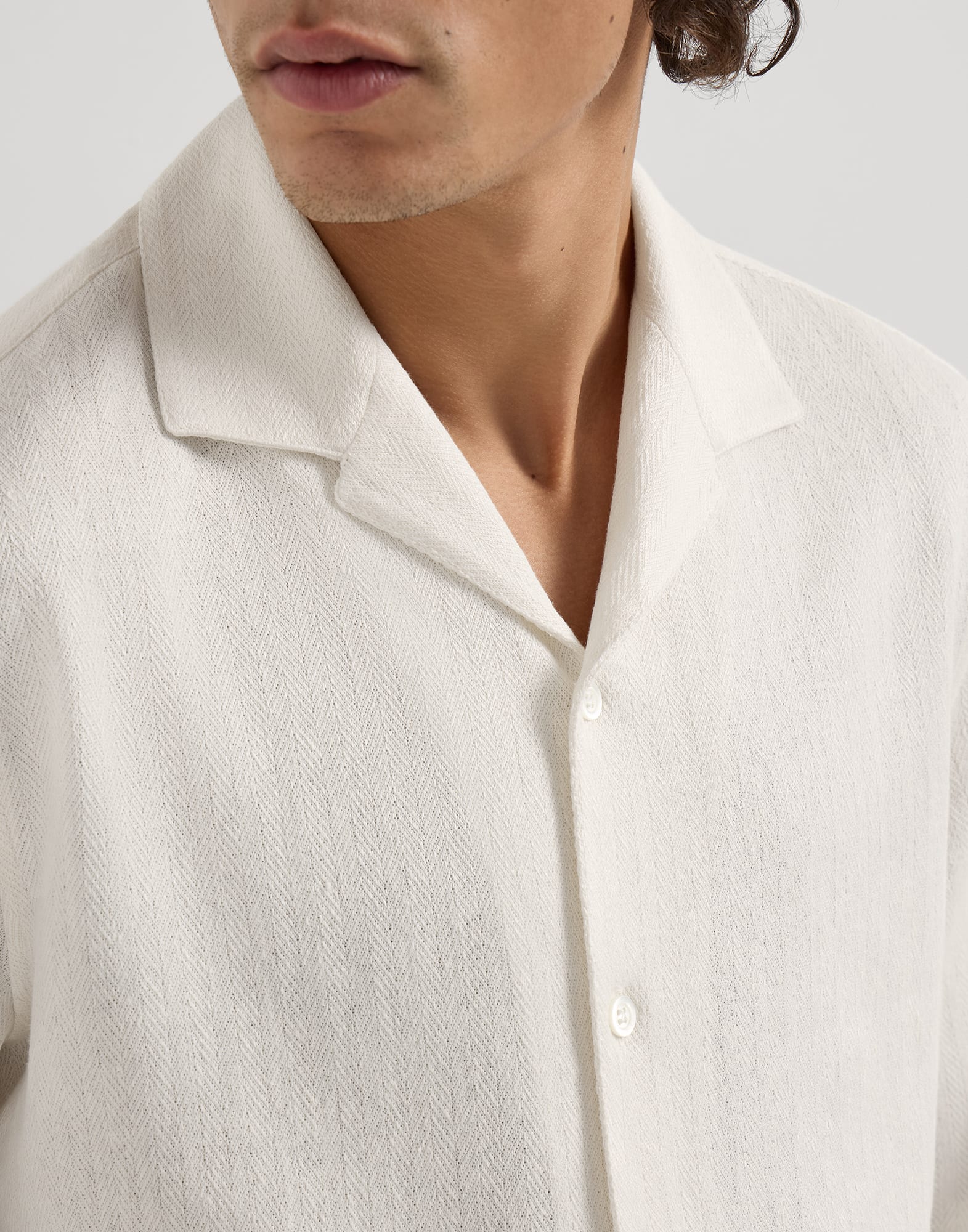 Short sleeve shirt for Man in Panama | Brunello Cucinelli