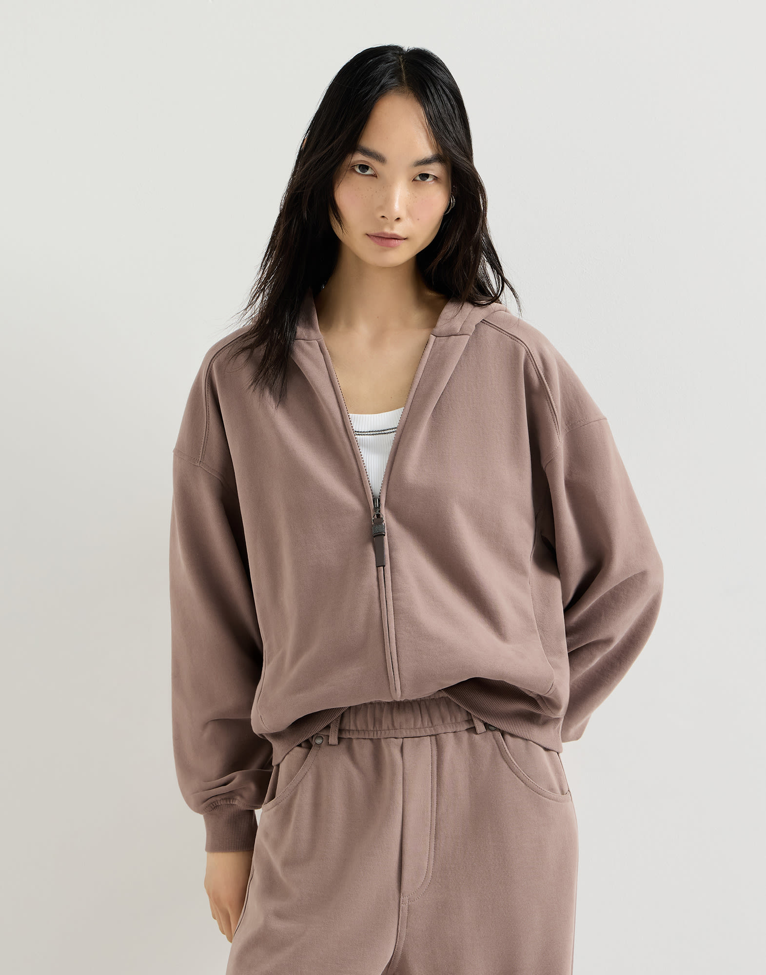 스무스 코튼 스웨트셔츠 탑웨어 브라운 여성 - Brunello Cucinelli