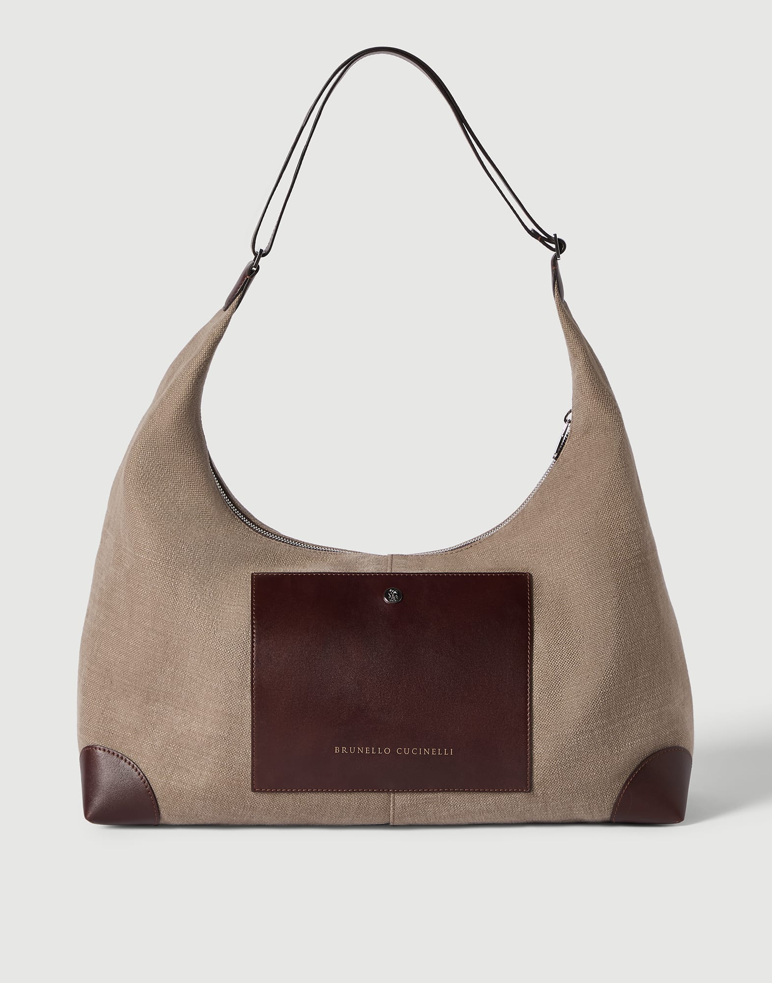 Canvas and calfskin messenger bag
