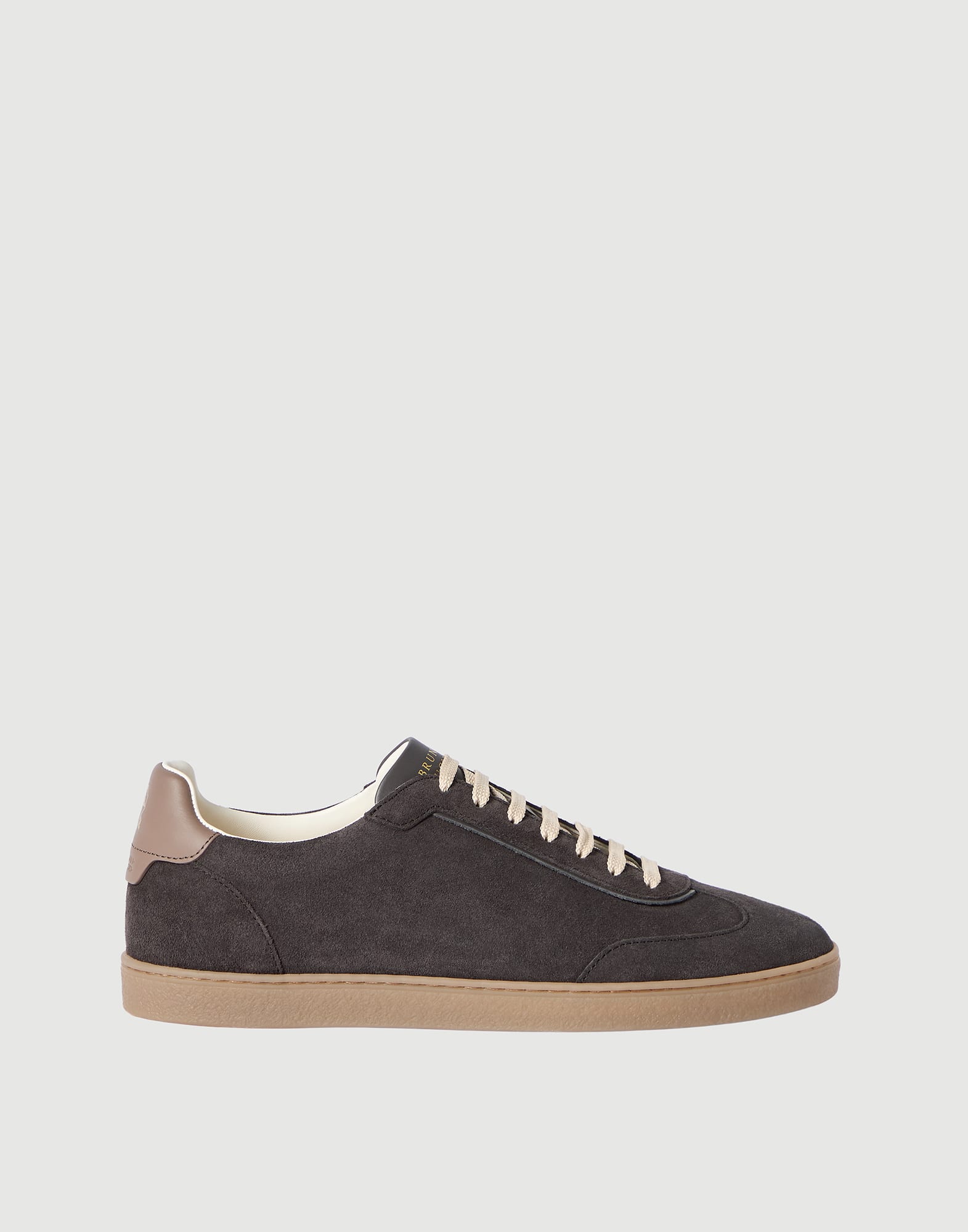 Suede sneakers for Man in Pepper | Brunello Cucinelli