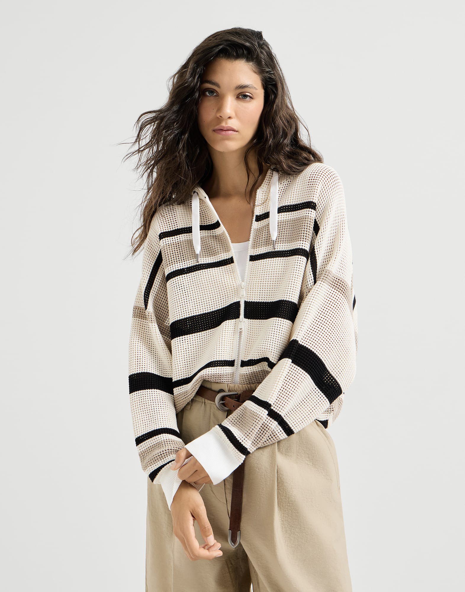 Zip-front Cardigan - Front view - View Full Screen