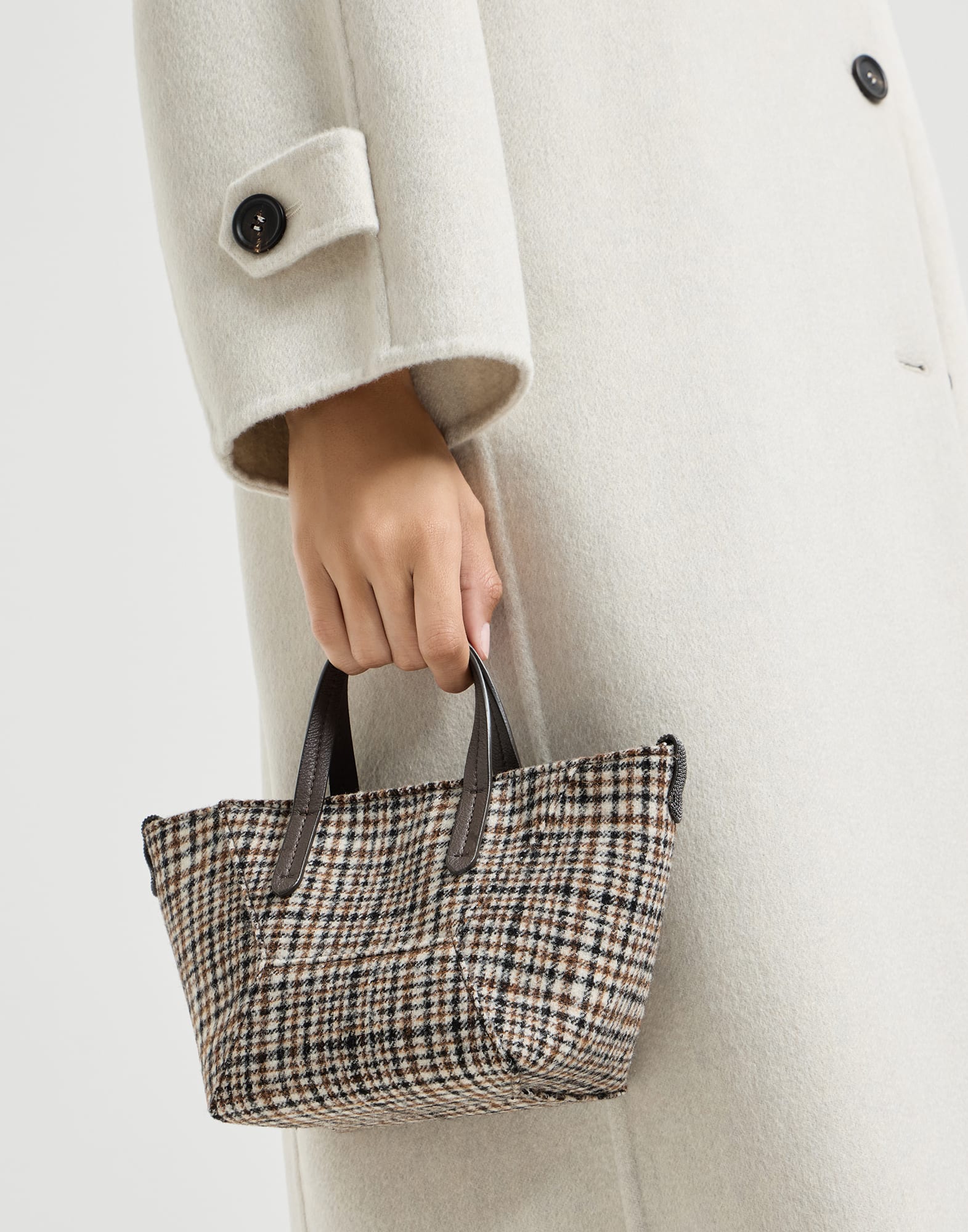 Prince of Wales BC Duo mini bag for Woman in Brown | Brunello