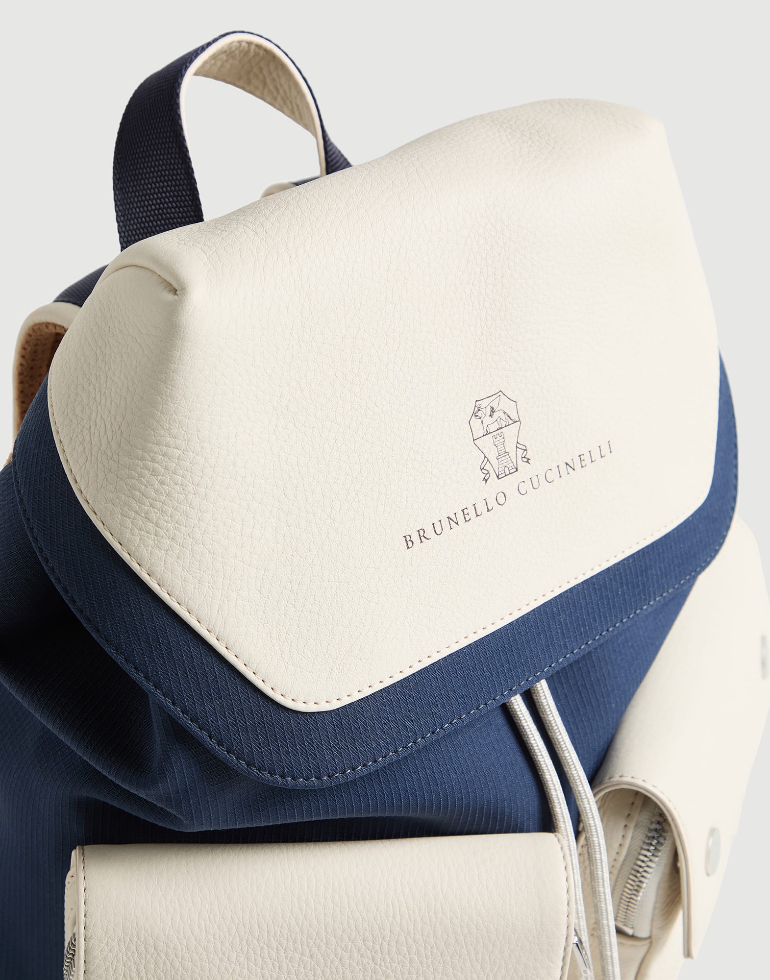 Calfskin backpack for Boys in Blue | Brunello Cucinelli