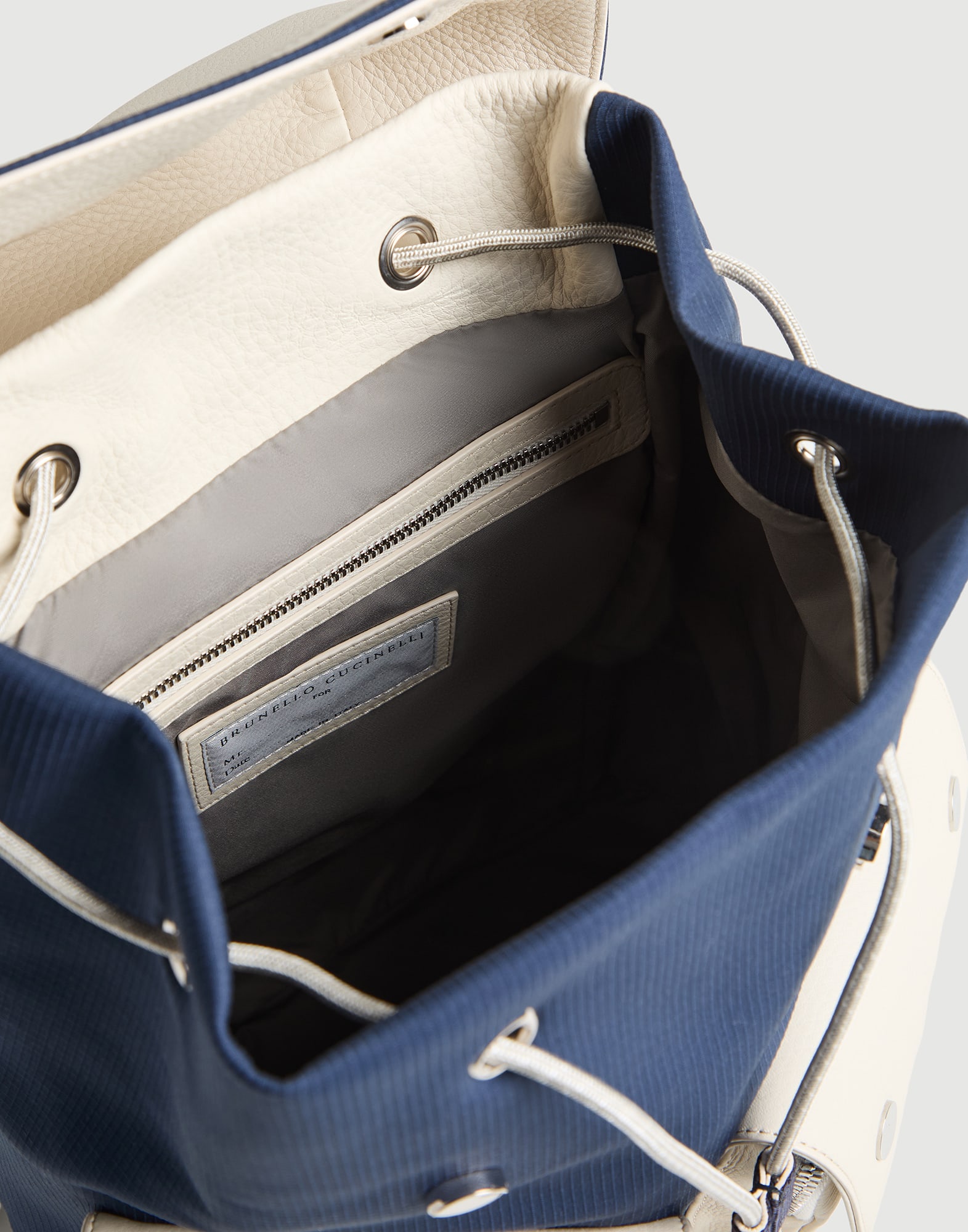 Calfskin backpack for Boys in Blue | Brunello Cucinelli