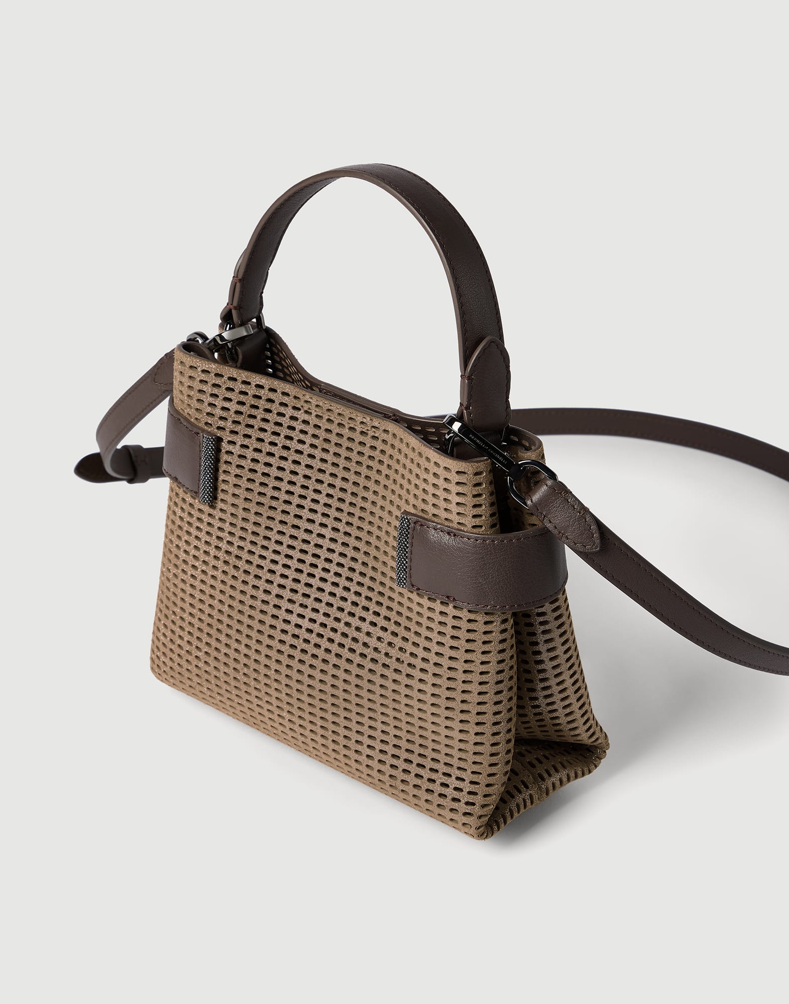 Leather Essence small top-handle bag for Woman in Brown | Brunello