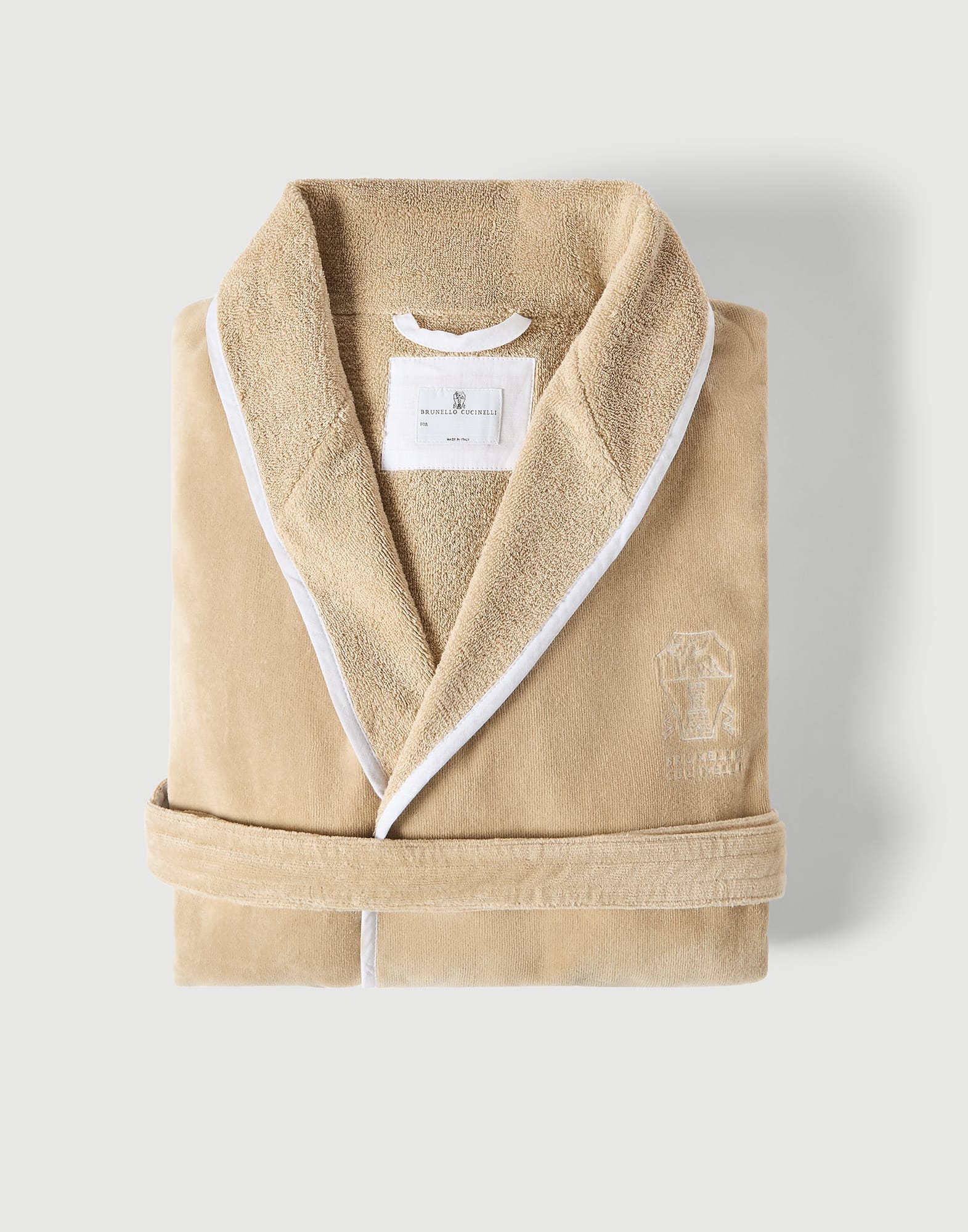Terrycloth bathrobe in Navy Blue | Lifestyle | Brunello Cucinelli