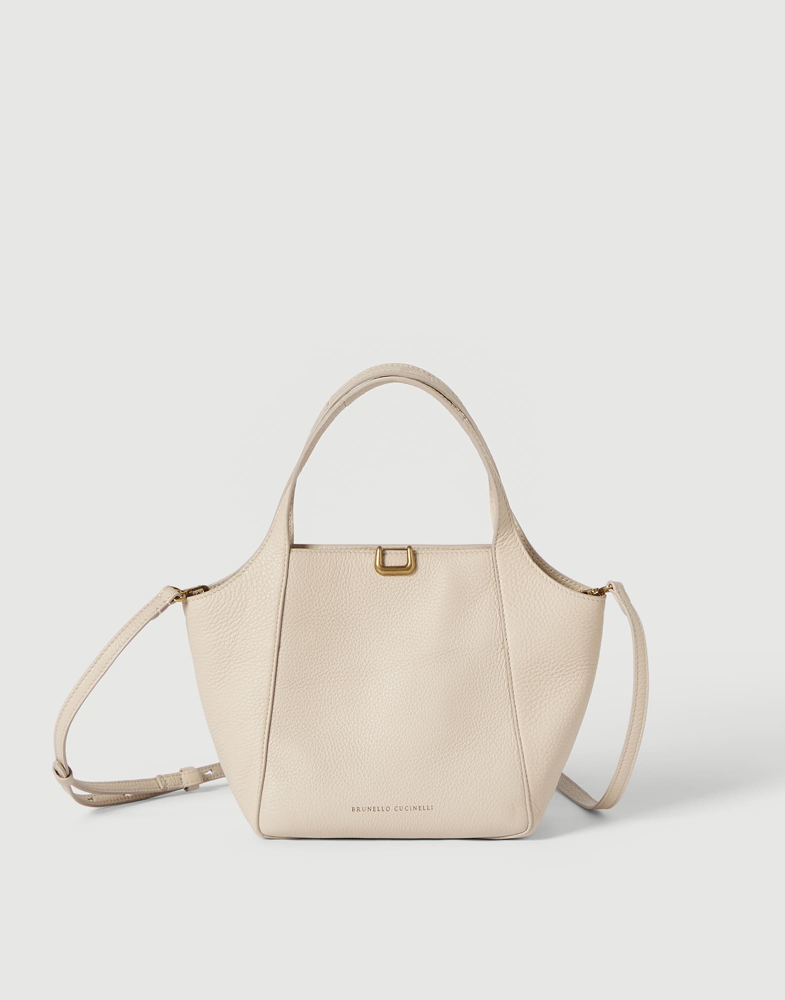 Sartorial 小号皮革水桶包 象牙色 女款 - Brunello Cucinelli