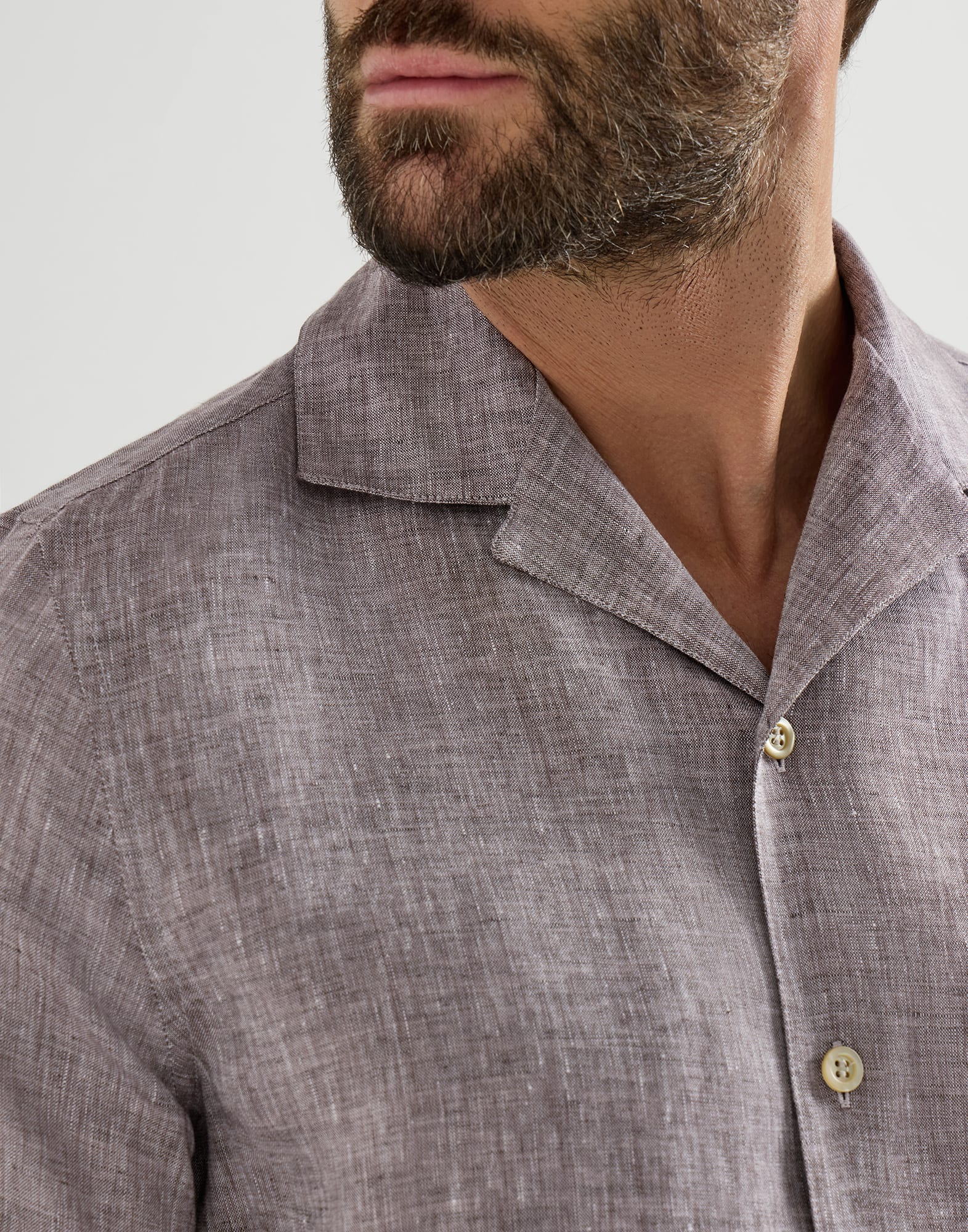 Short sleeve shirt for Man in Apricot | Brunello Cucinelli