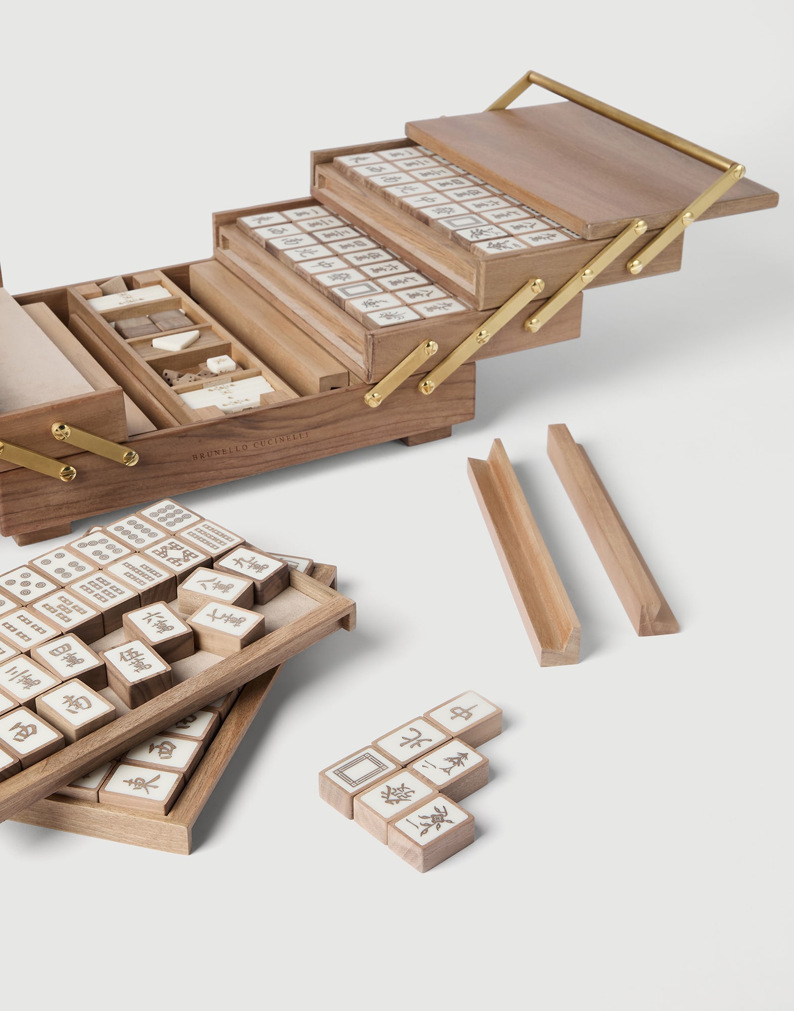 BRUNELLO CUCINELI☆美品☆majime☆ Wood, Krion® and brass Mahjong set in Beige | Lifestyle | Brunello