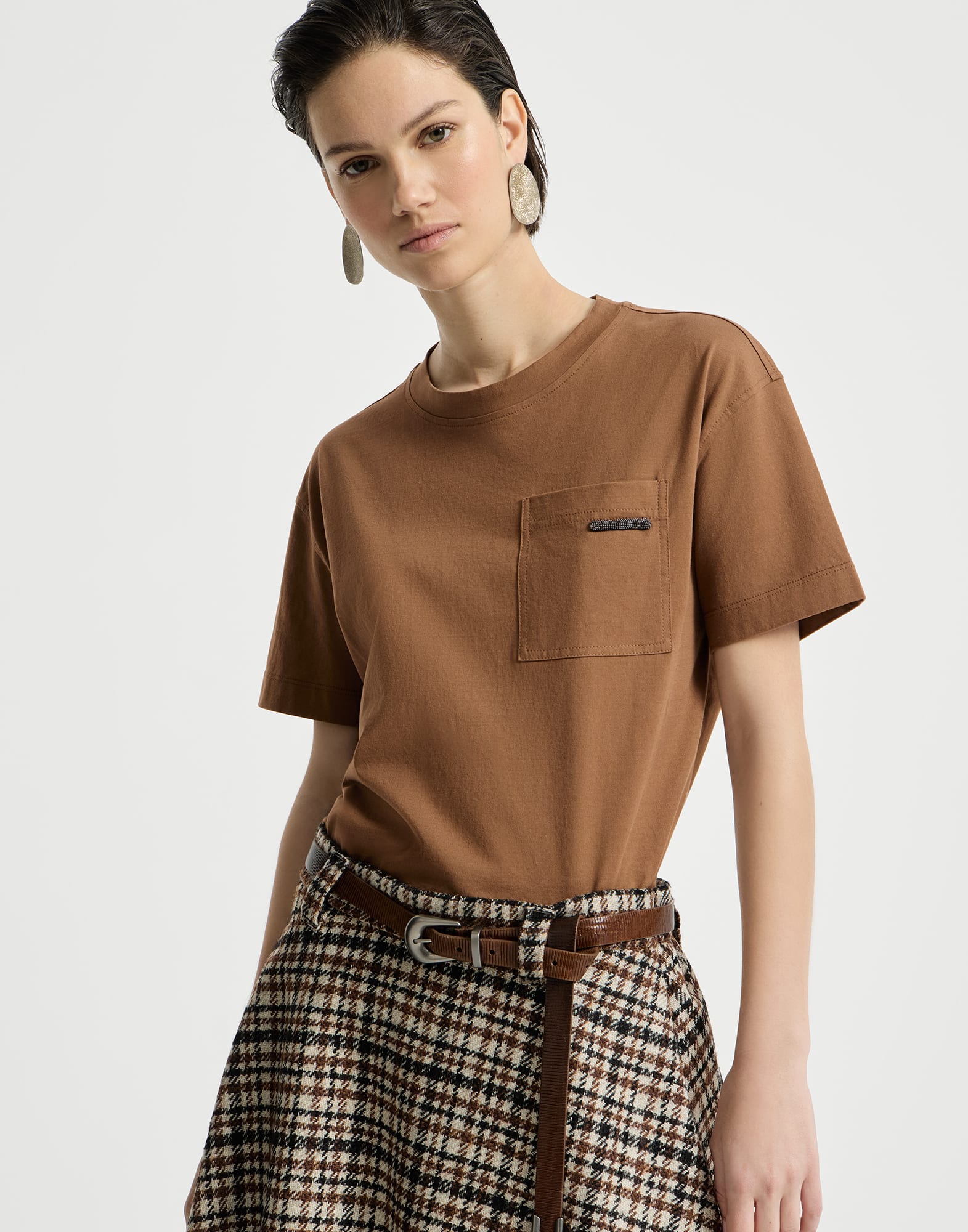 レディース 向け グレープ コットンジャージー Tシャツ | Brunello