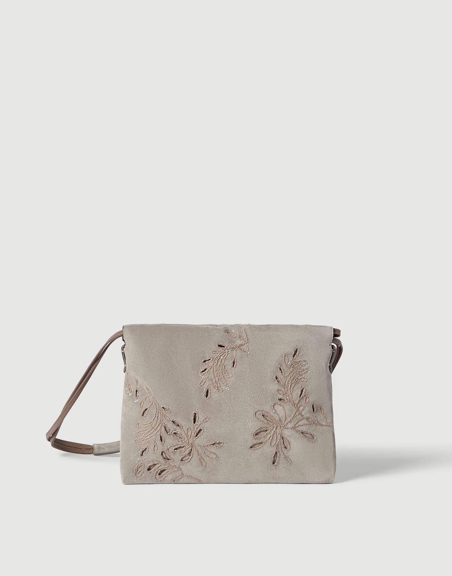 Pouch bag with broderie anglaise