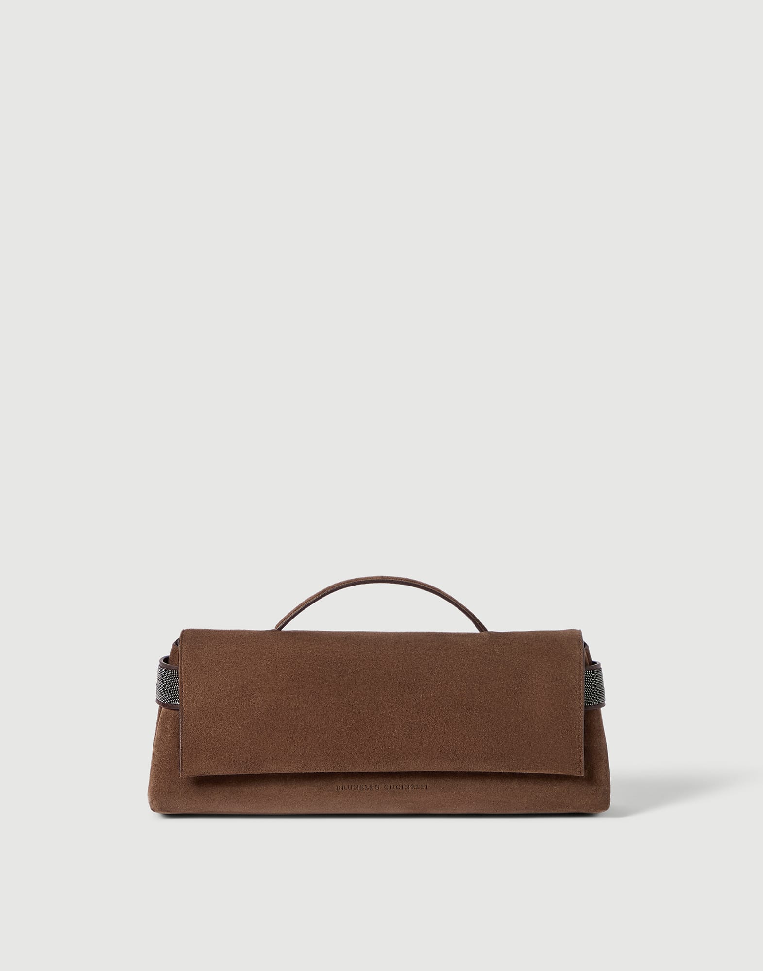 Suede Essence clutch bag Caramel Woman - Brunello Cucinelli