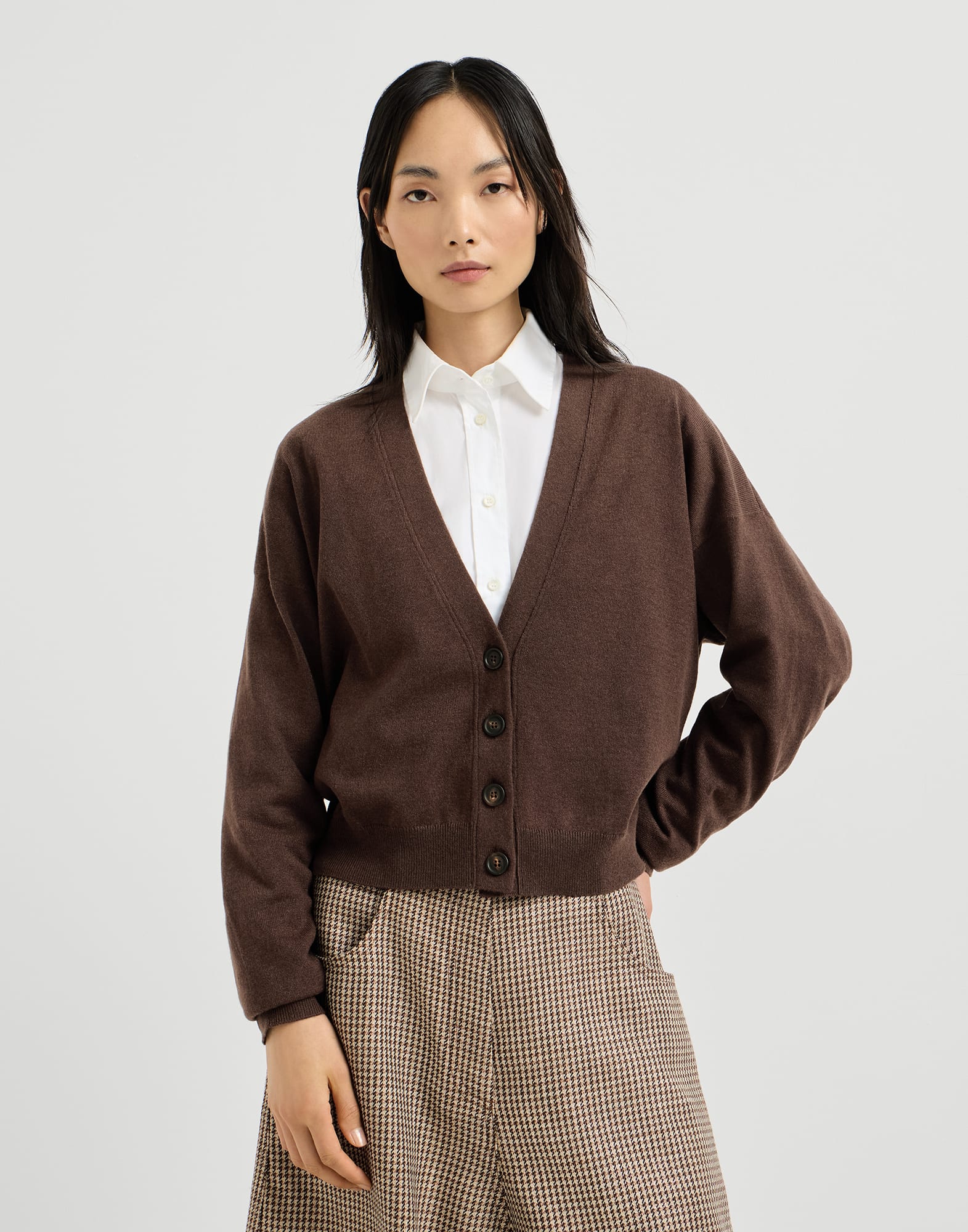 Button-front Cardigan - Front view - View Full Screen