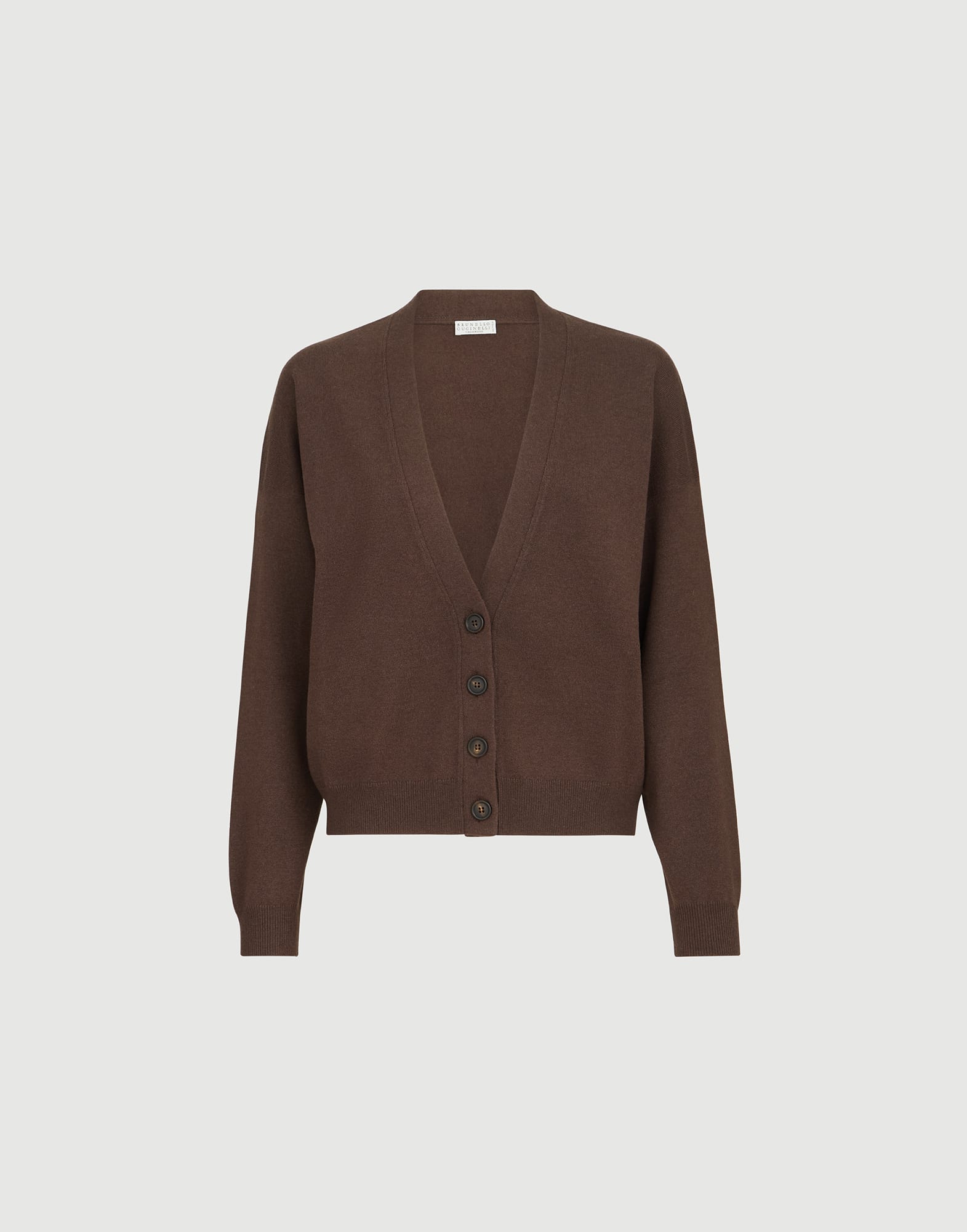 Cashmere cardigan with monili for Woman in Purple | Brunello Cucinelli