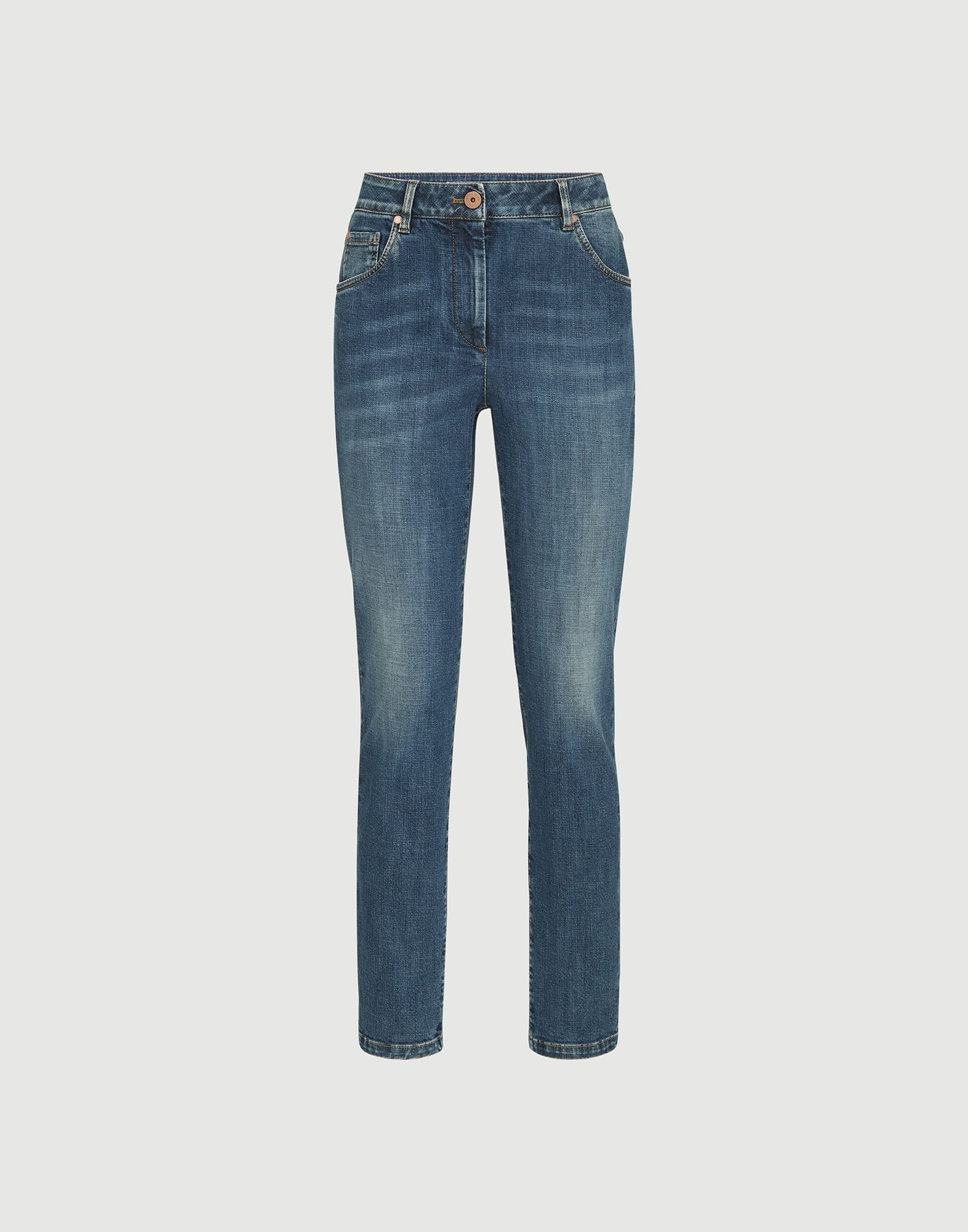 Slim fit five-pocket trousers for Woman in Dark Grey | Brunello