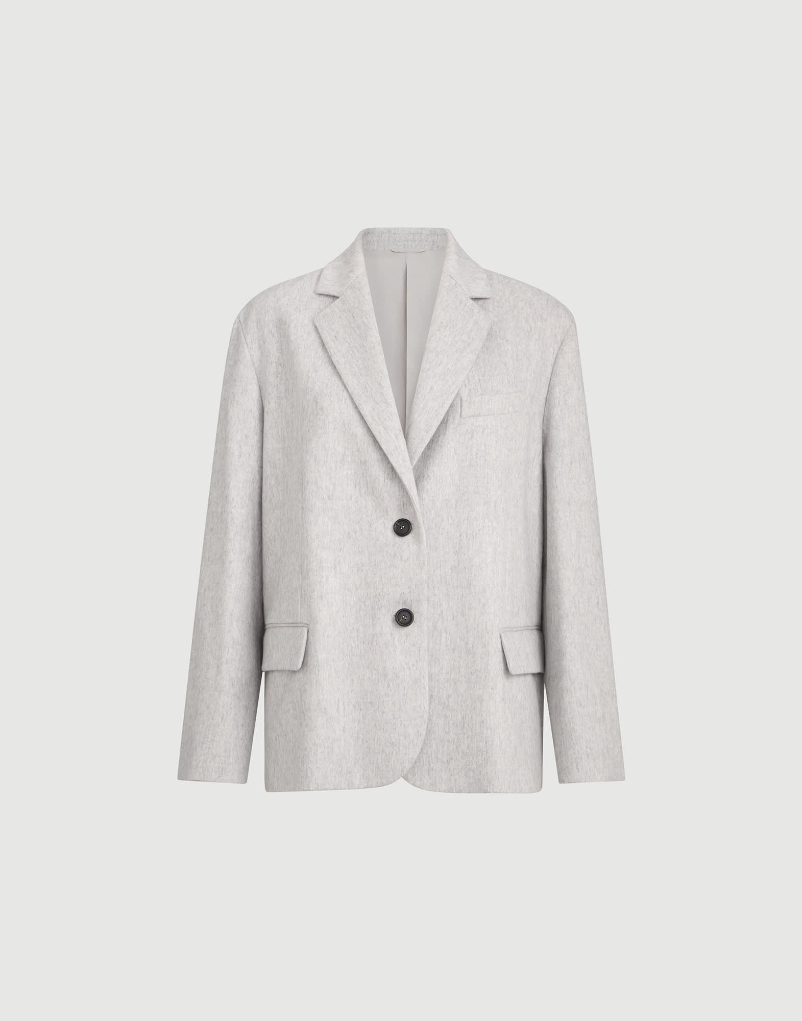 Flannel blazer with monili for Woman in Grey | Brunello Cucinelli