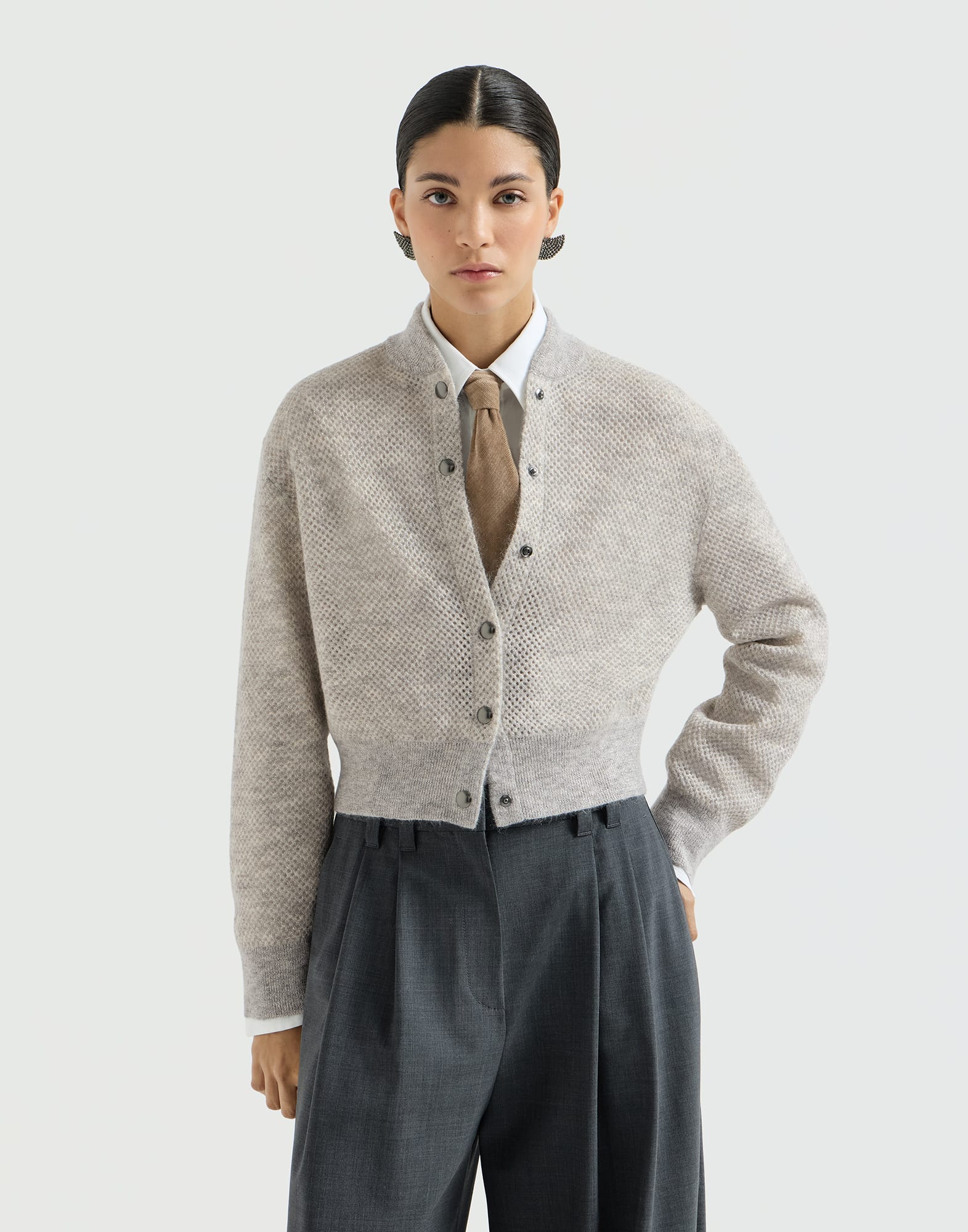Cardigan Boutonn&eacute; - Vue frontale - Afficher en plein &eacute;cran