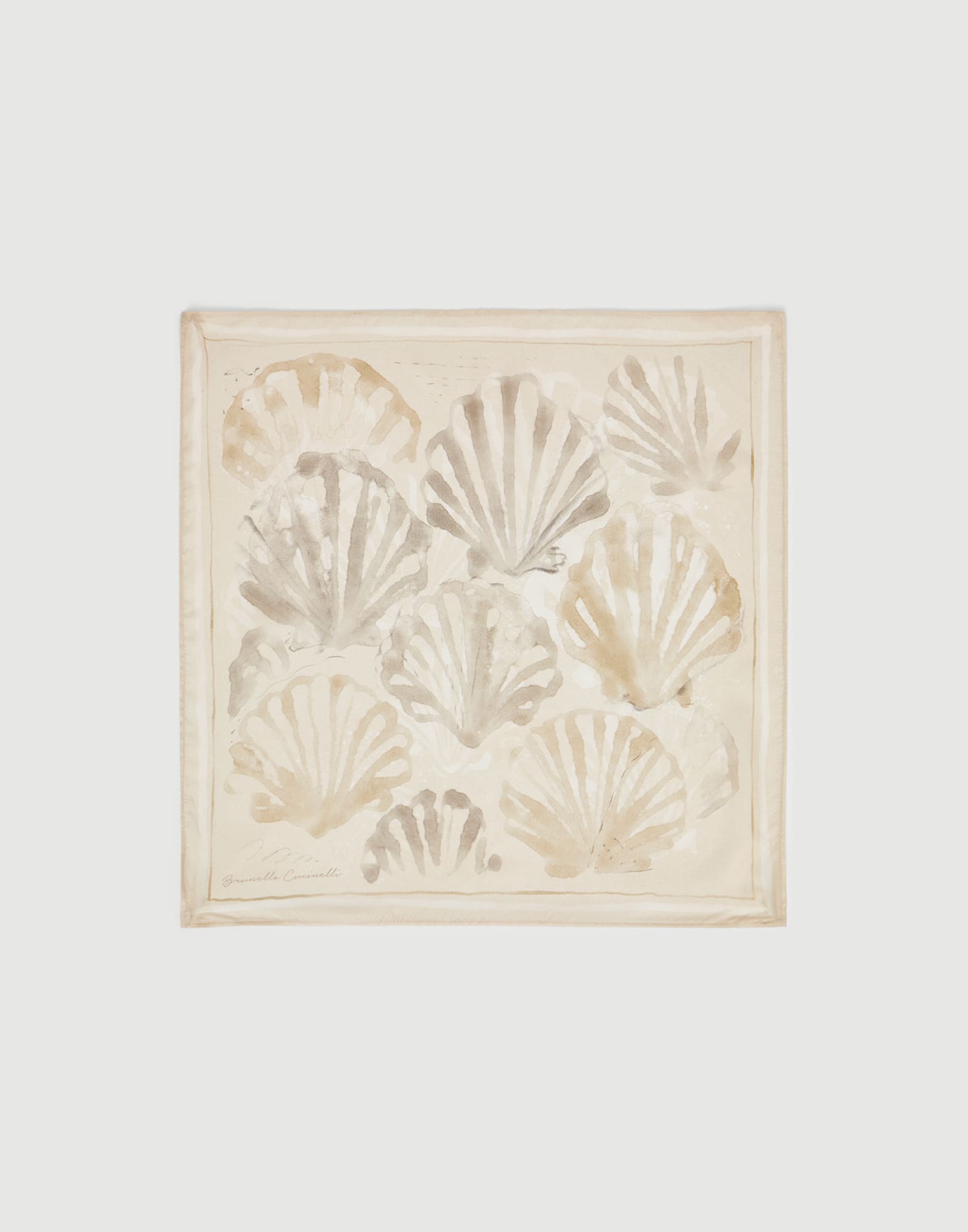 Mediterranea small scarf Shell Lifestyle - Brunello Cucinelli