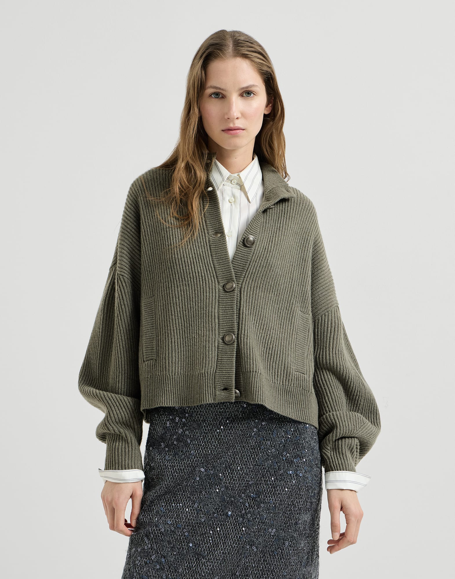 Outerwear-style Cardigan - Front view - View Full Screen