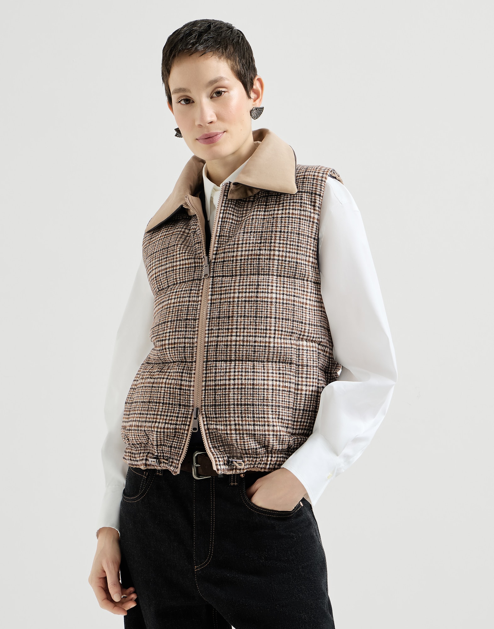 Reversible down vest Camel Woman - Brunello Cucinelli