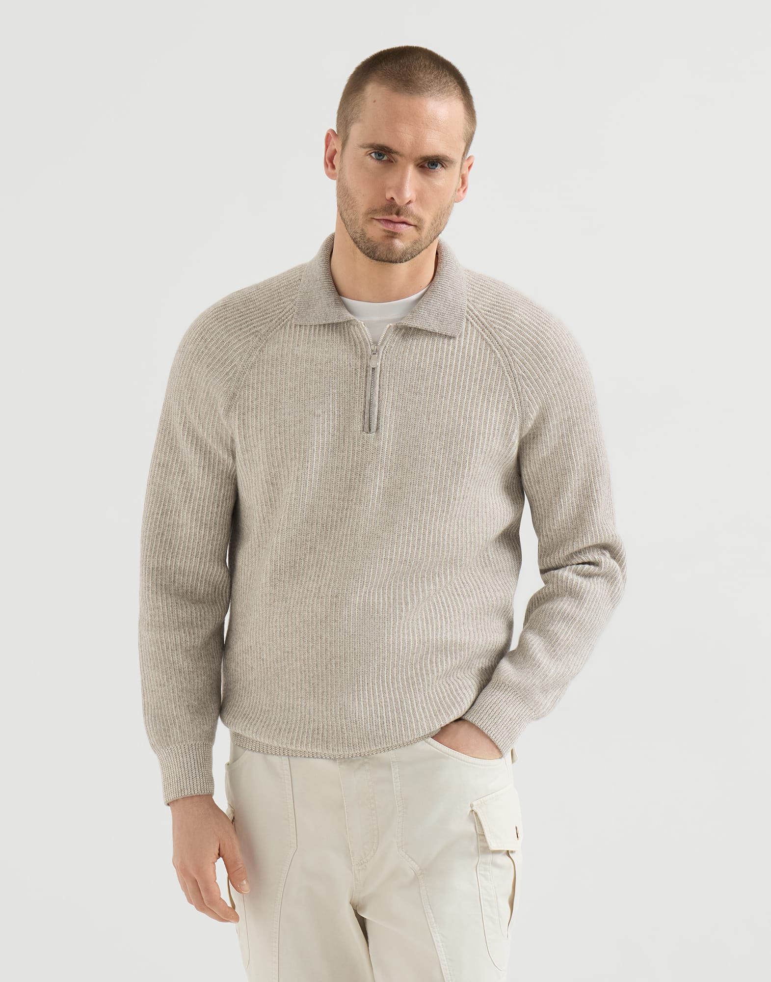 Zip Neck Sweater - Front view - View Full Screen