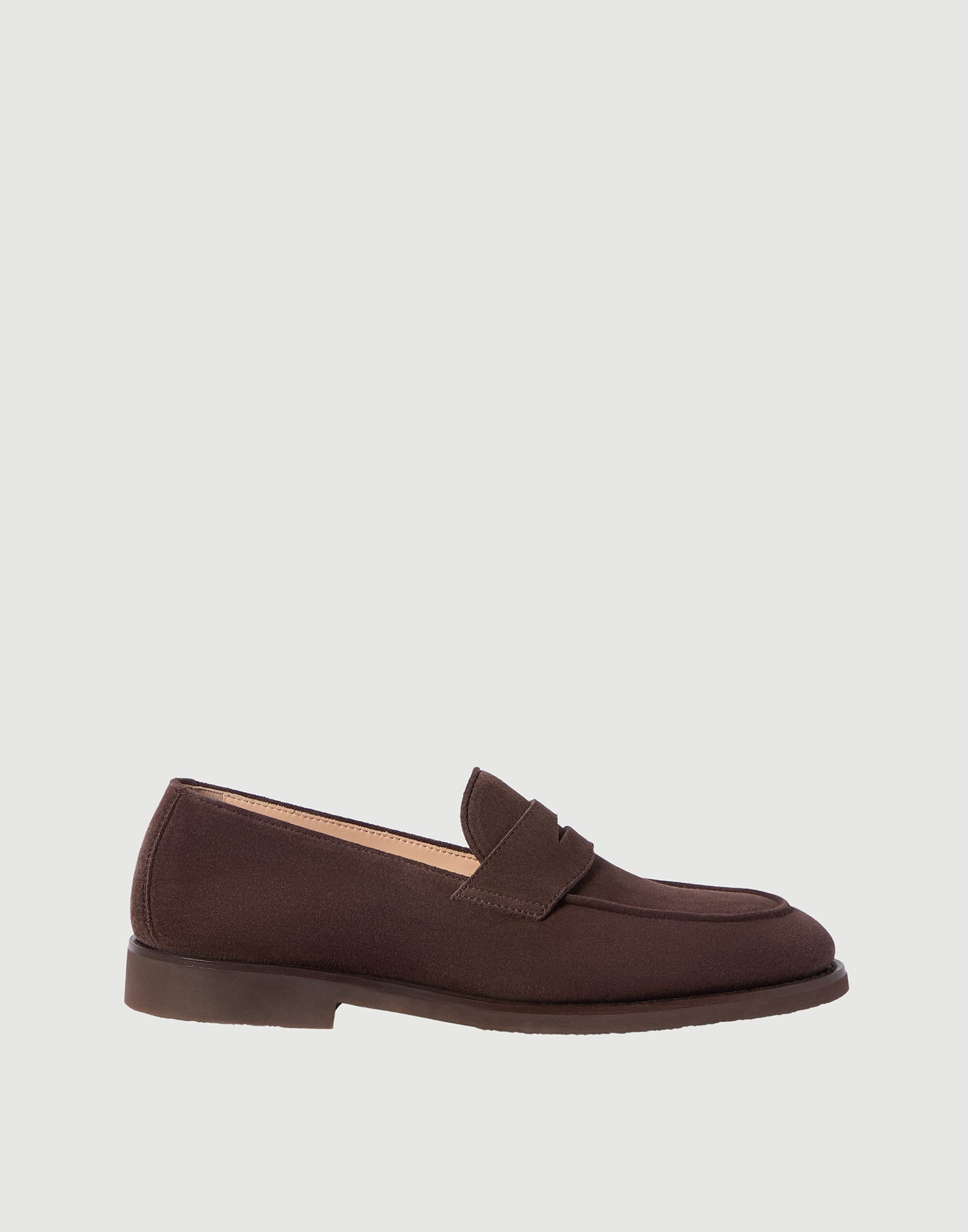 メンズ 向け コバルト スエード ペニーローファー | Brunello Cucinelli
