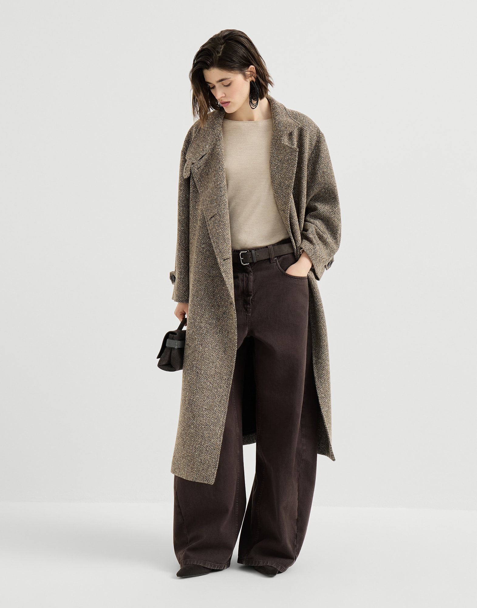Cashmere and silk lightweight sweater for Woman in Light Grey