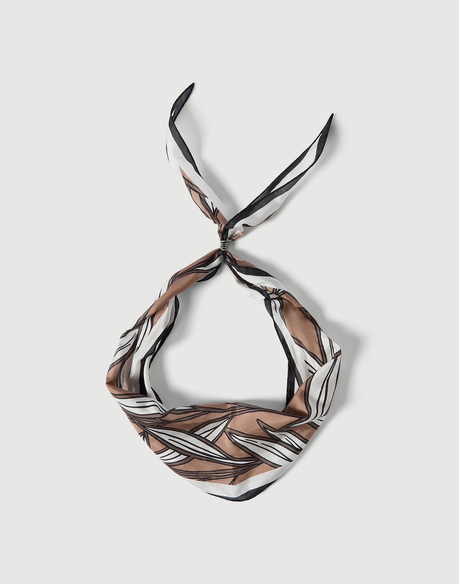 Fular Cacao Leaves Print Fantas&iacute;a Mujer - Brunello Cucinelli