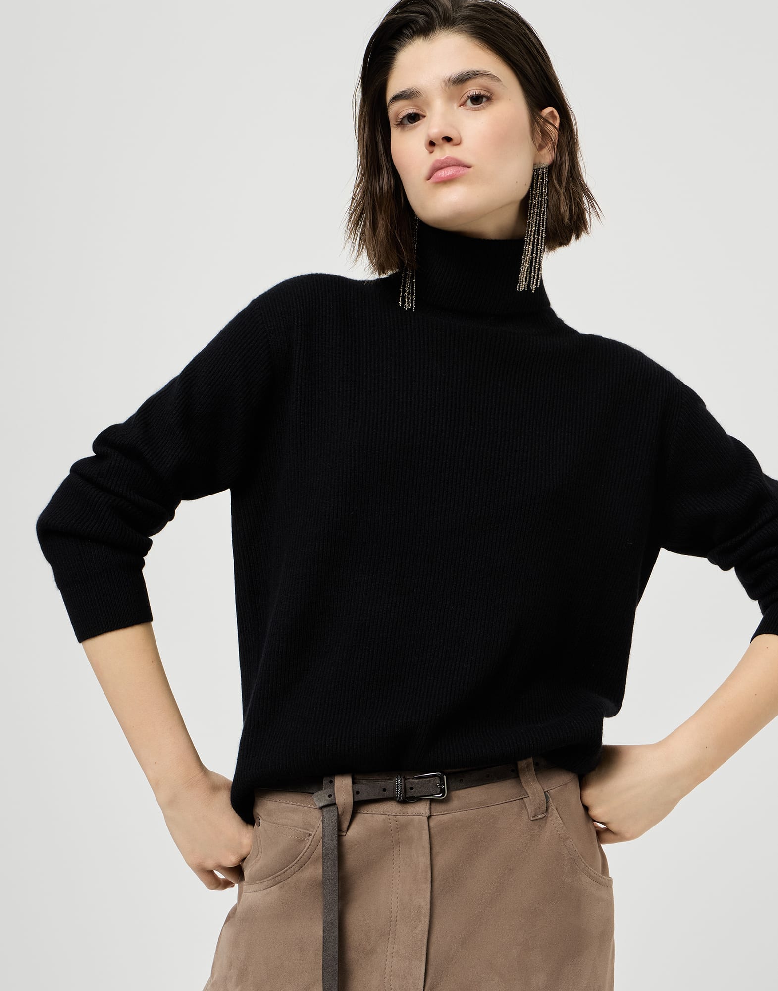 Cashmere turtleneck sweater for Woman in Firebrick | Brunello