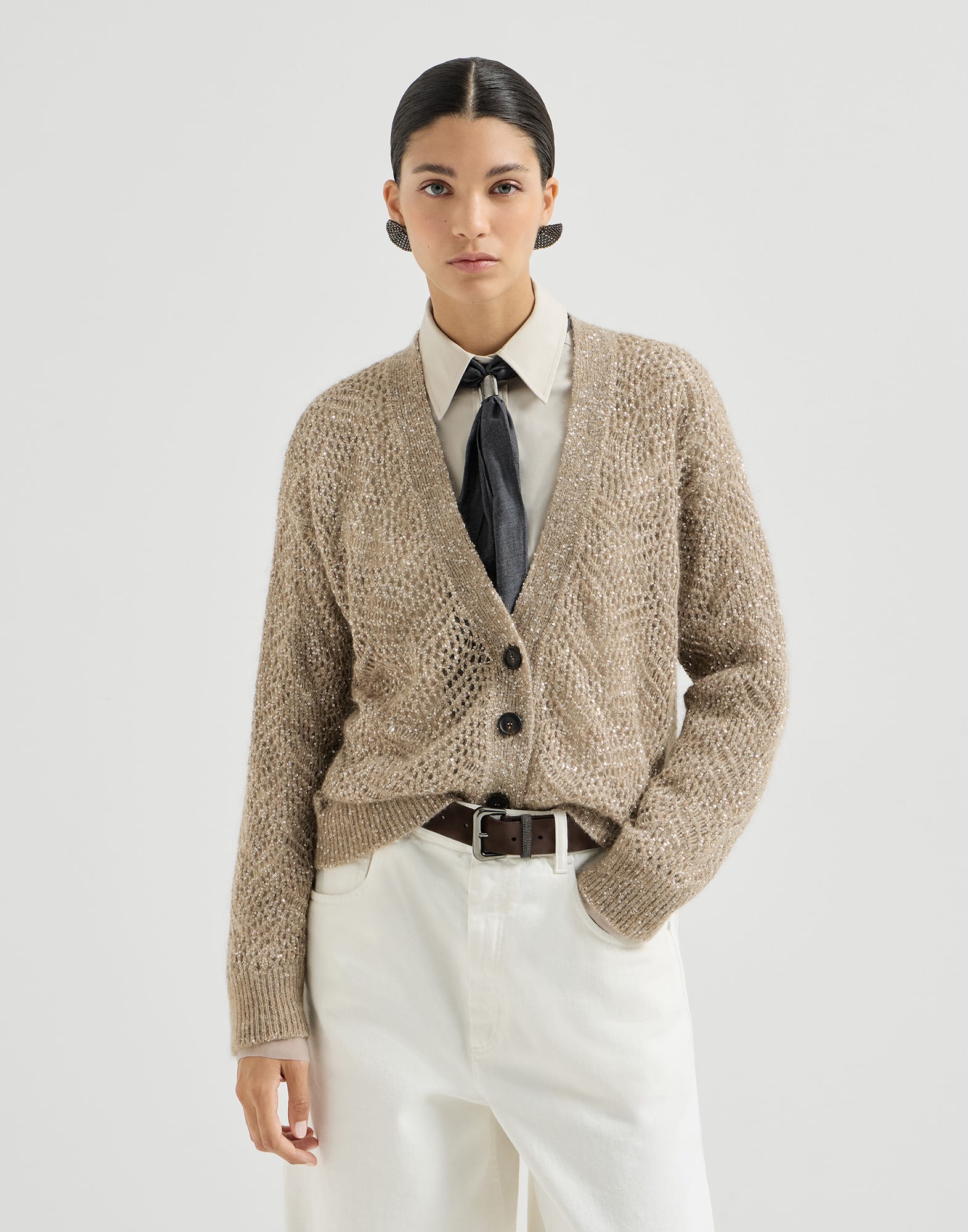 Button-front Cardigan - Front view - View Full Screen