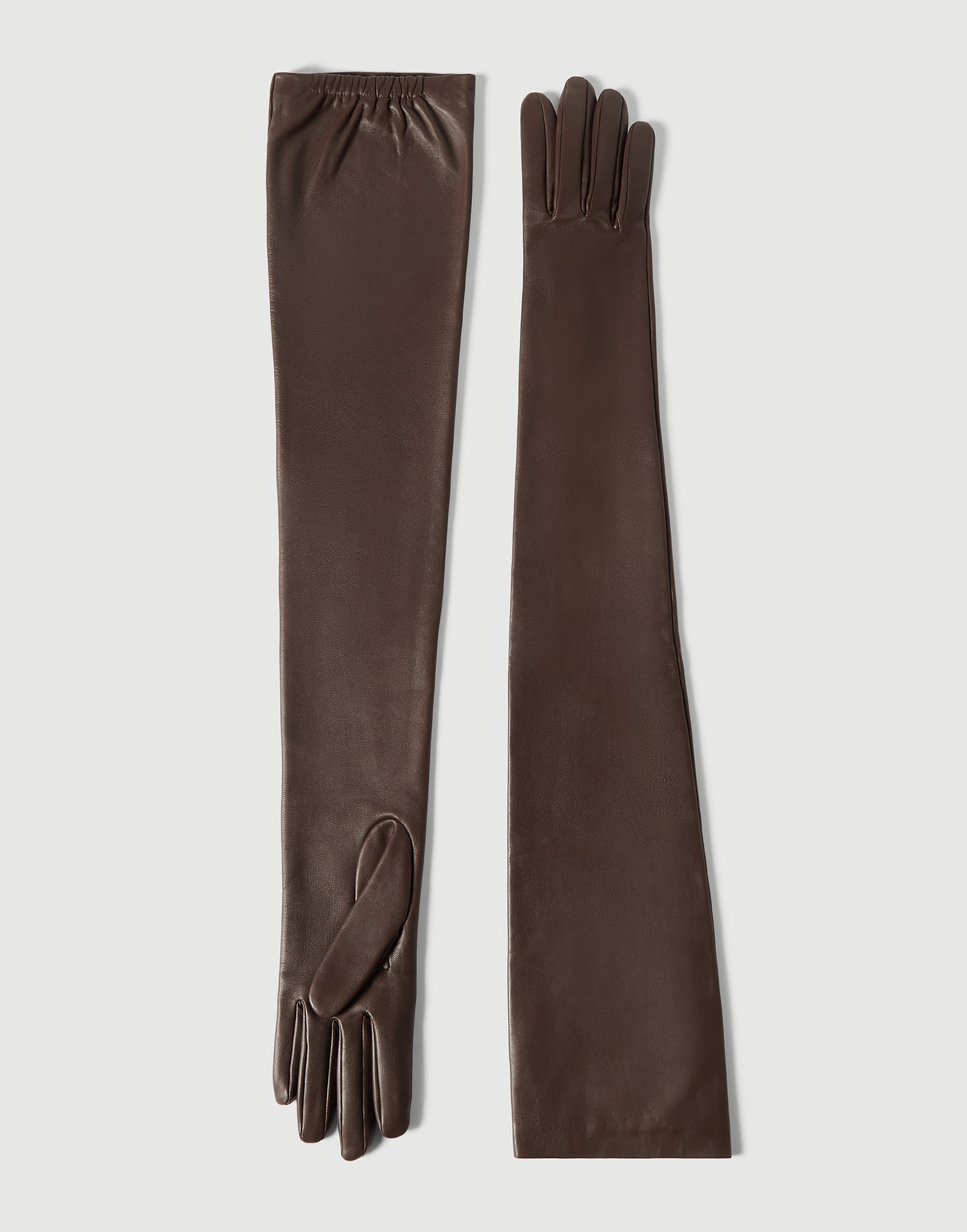Gants longs en nappa Brun Fonc&eacute; Femme - Brunello Cucinelli