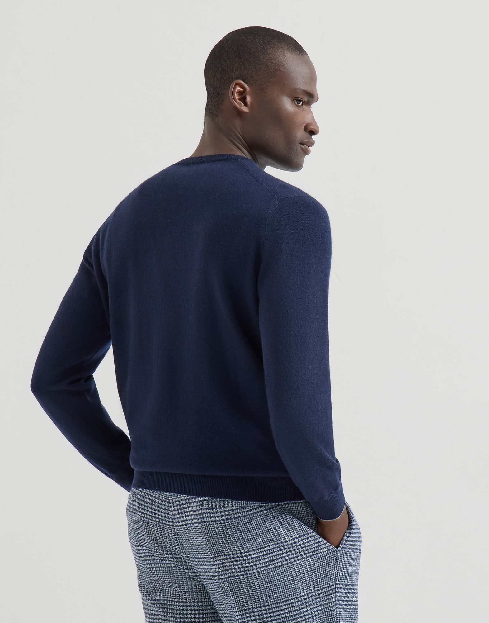 Cashmere sweater for Man in Navy Blue | Brunello Cucinelli