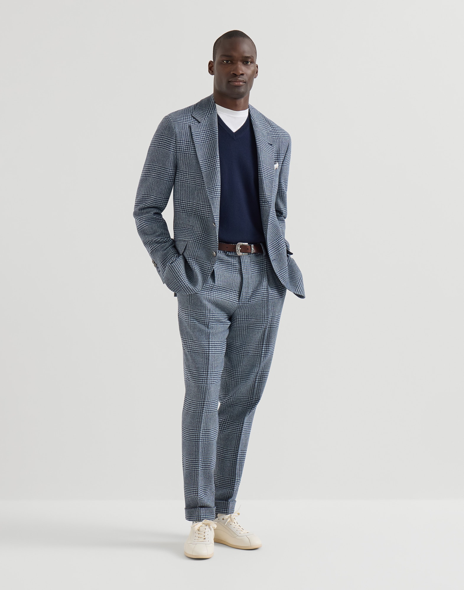メンズ 向け ネイビーブルー カシミヤセーター | Brunello Cucinelli