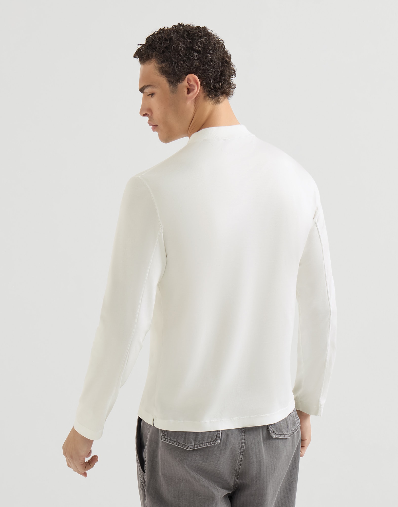 メンズ 向け アントラサイト コットンジャージー Tシャツ | Brunello