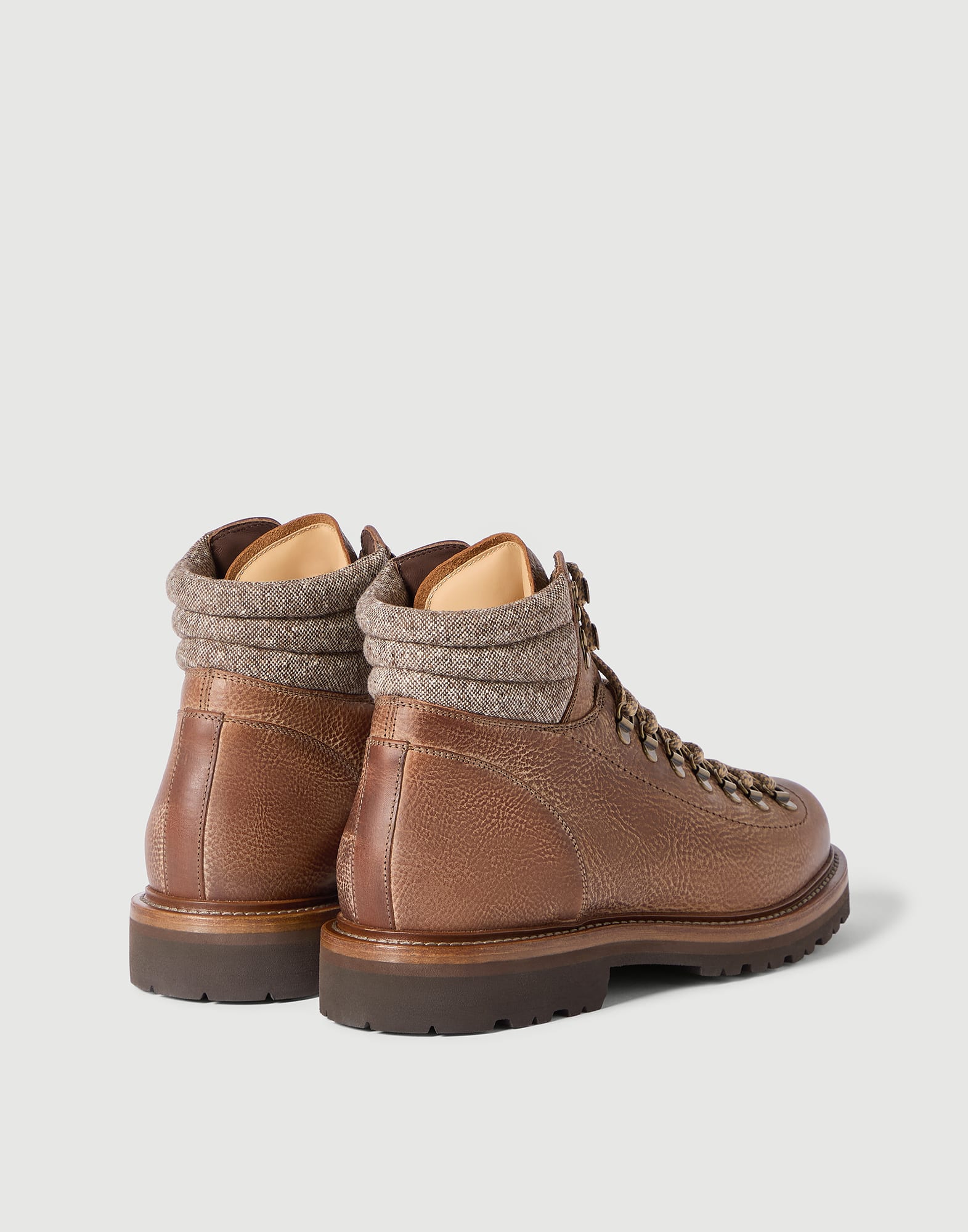 Calfskin Mountain Boot for Man in Camel | Brunello Cucinelli