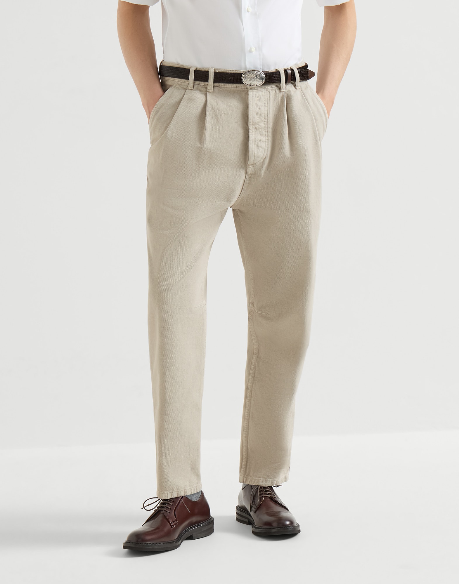 Denim Five-Pocket Trousers - Front view - View Full Screen