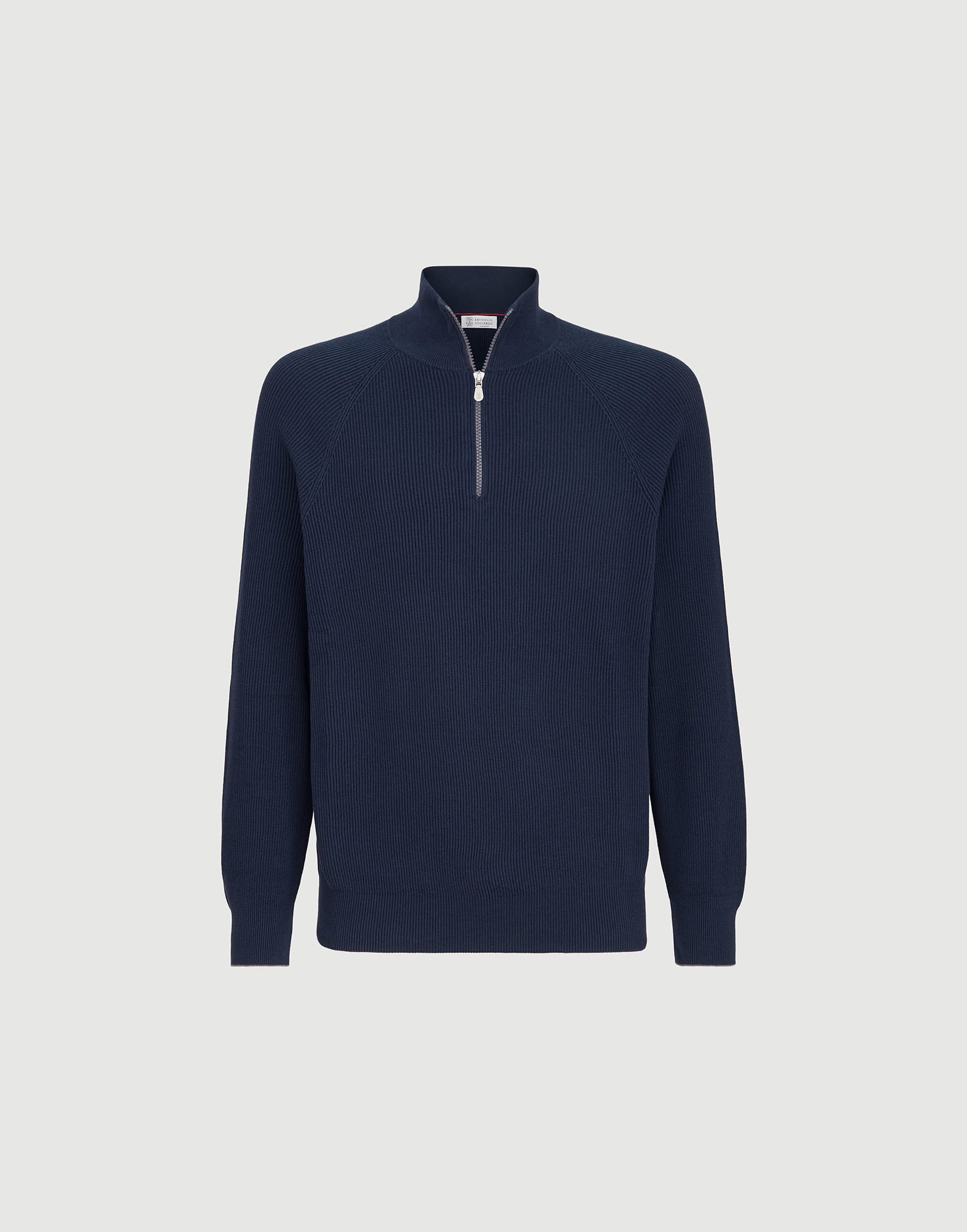 English Rib knit sweater for Man in Navy Blue | Brunello Cucinelli