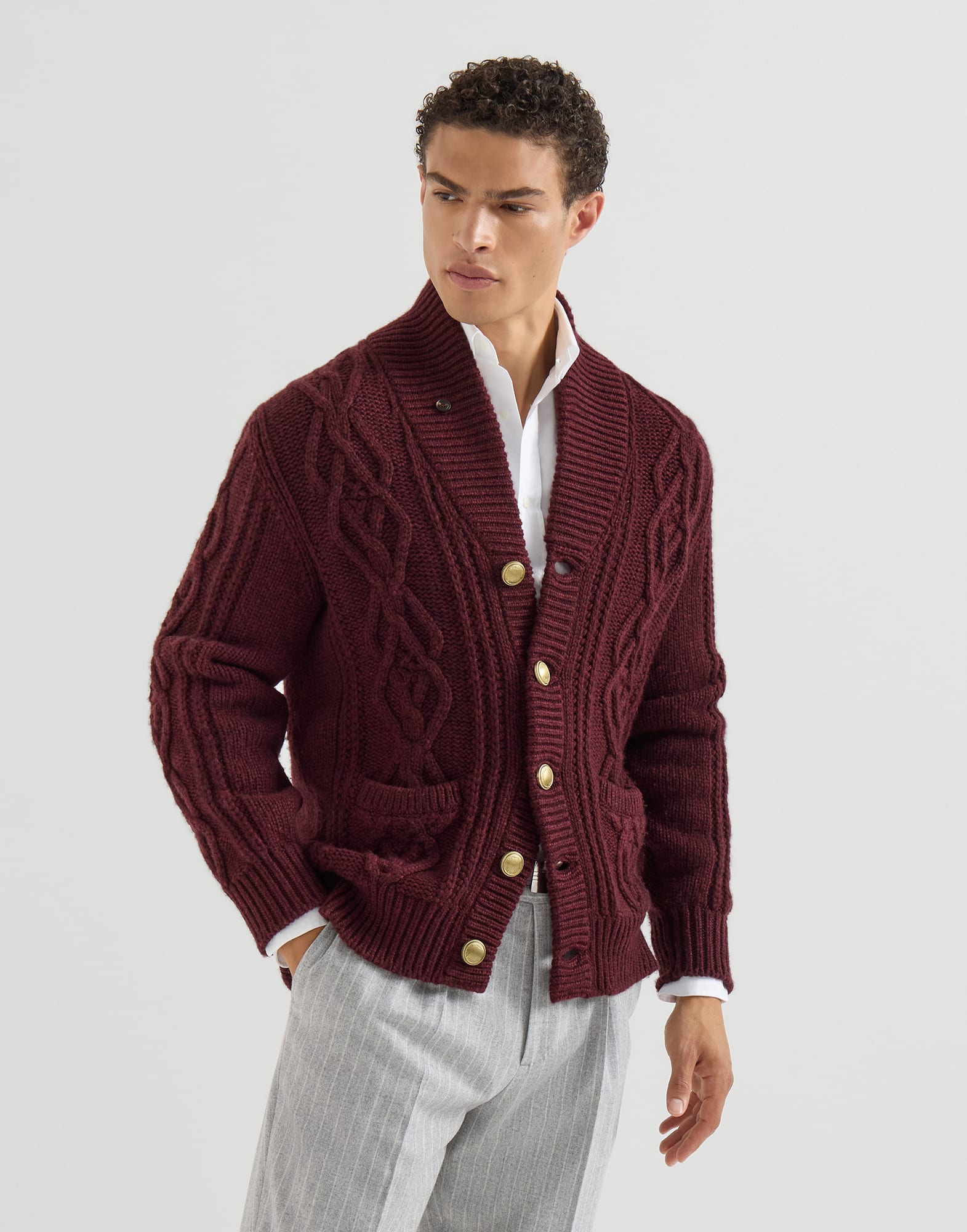 Cardigan mit Kn&ouml;pfen - Vorderansicht - Vollbildmodus