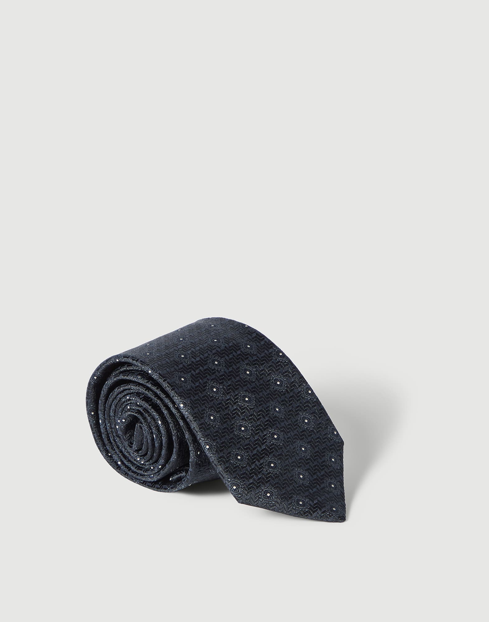 メンズ 向け ネイビーブルー モチーフネクタイ | Brunello Cucinelli