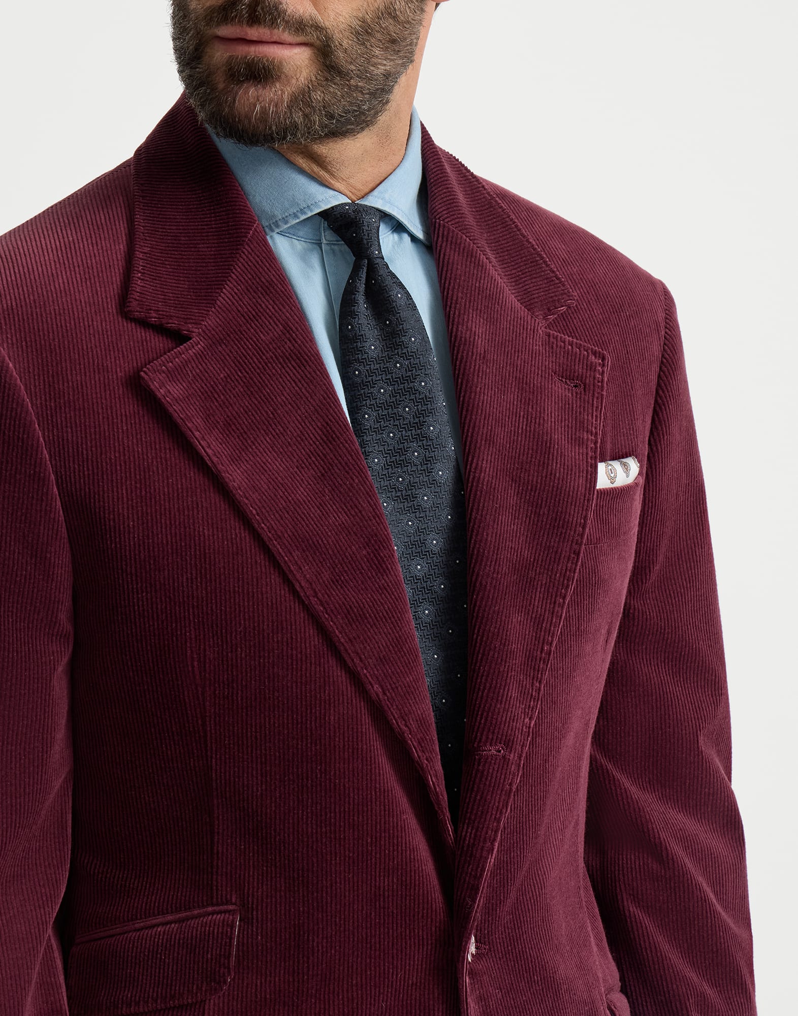 メンズ 向け ネイビーブルー モチーフネクタイ | Brunello Cucinelli