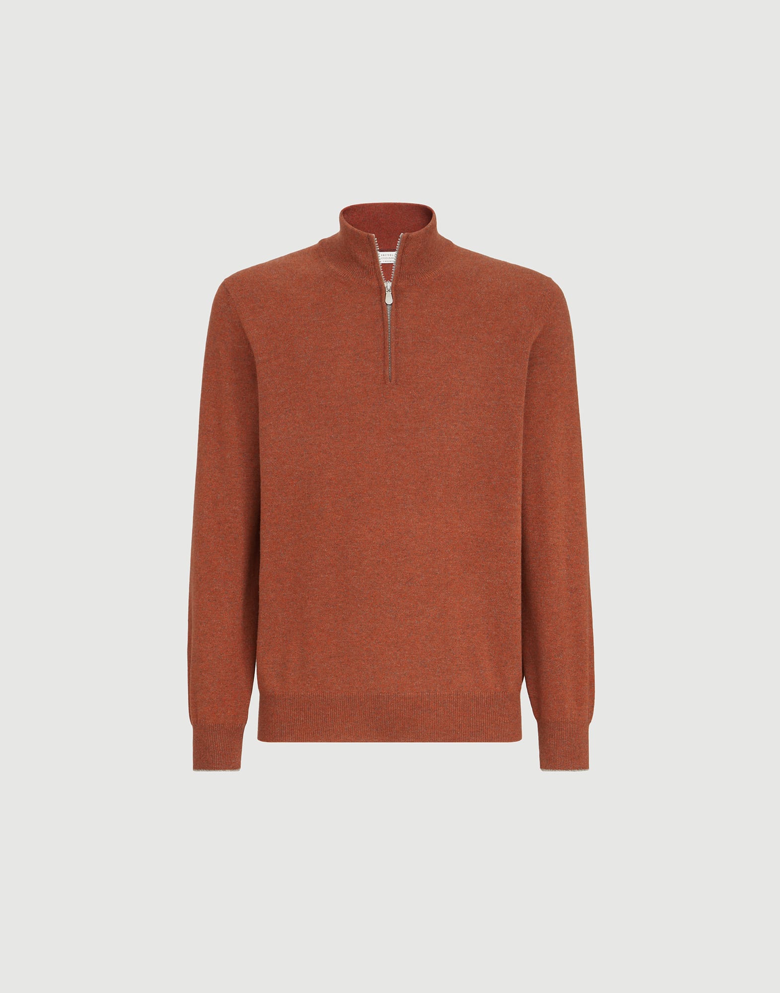 メンズ 向け グレー ジップ付き カシミヤ セーター | Brunello Cucinelli