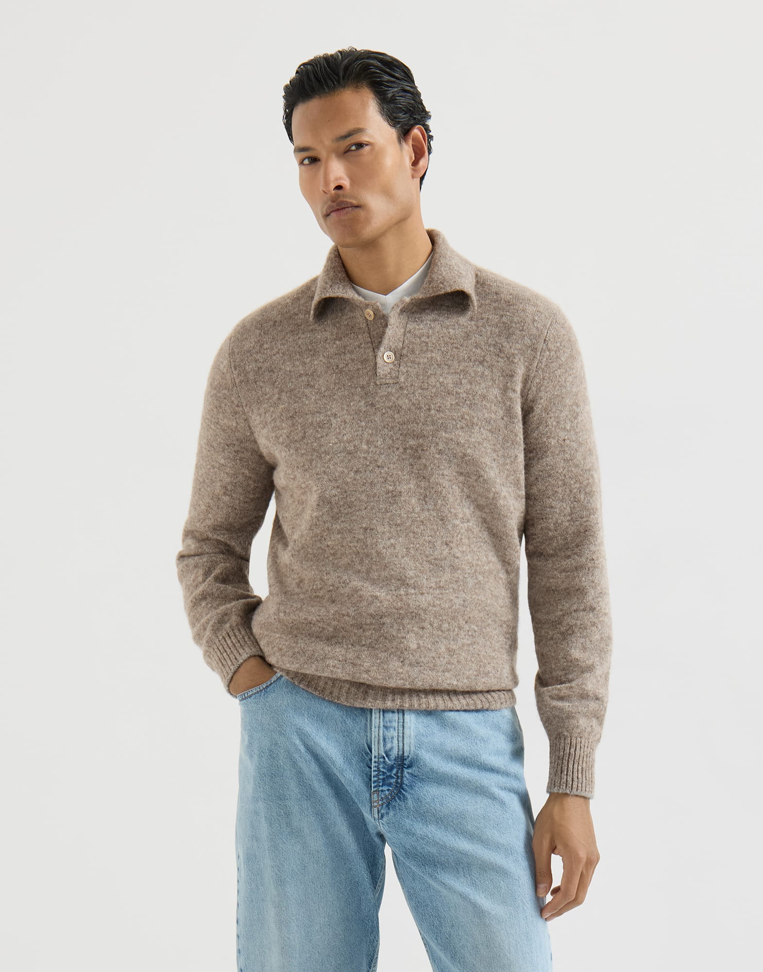 Polo-Style Sweater - Front view - View Full Screen