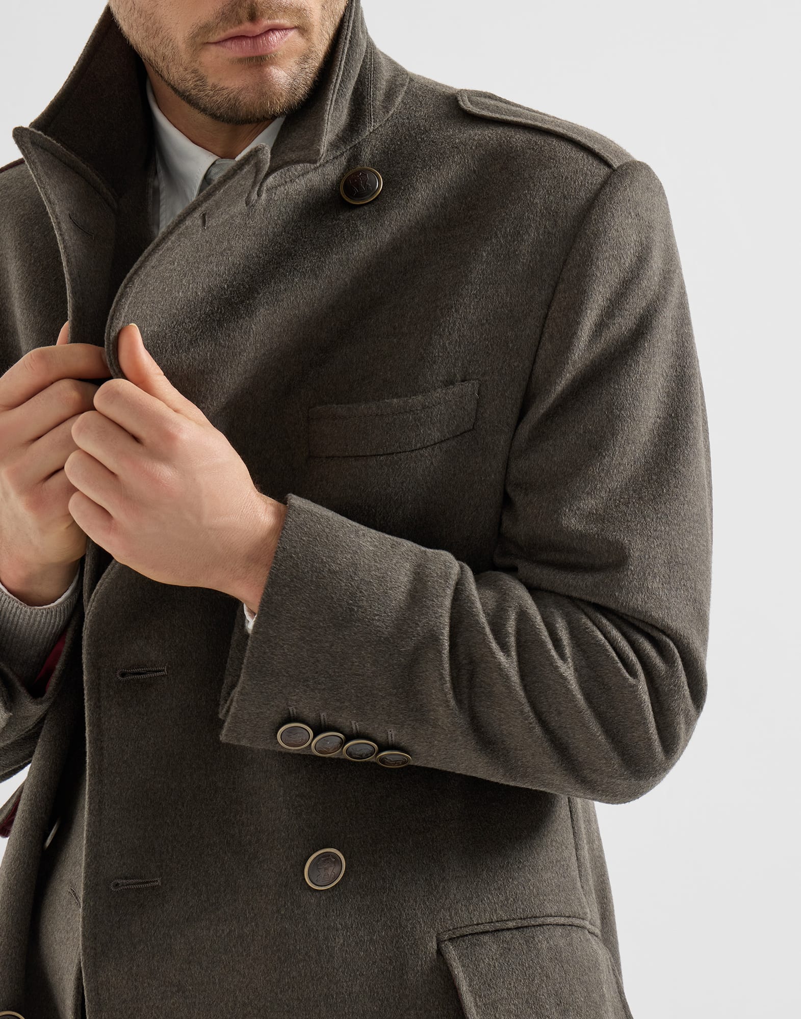 メンズ 向け マッド バージンウール コート | Brunello Cucinelli