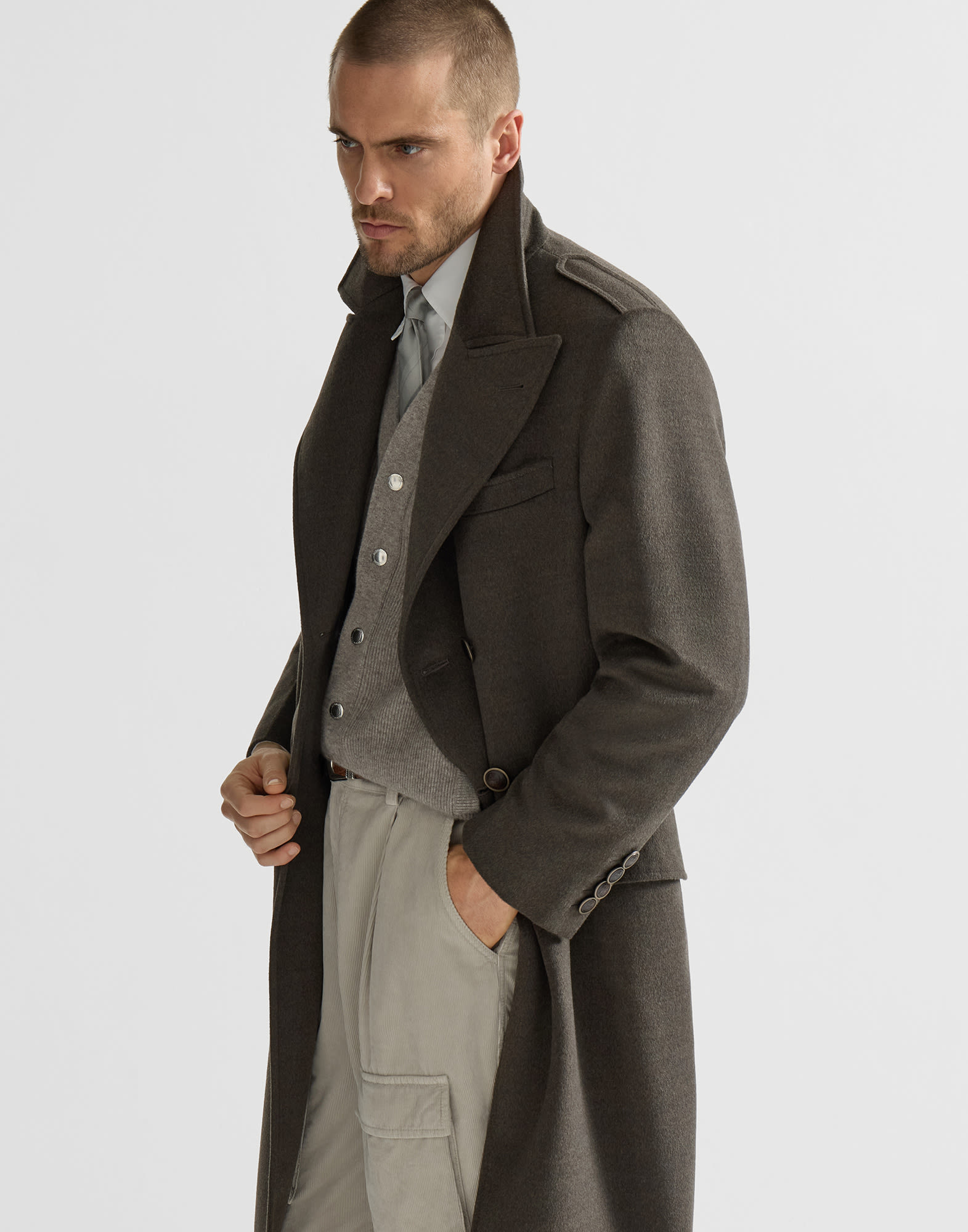 メンズ 向け マッド バージンウール コート | Brunello Cucinelli