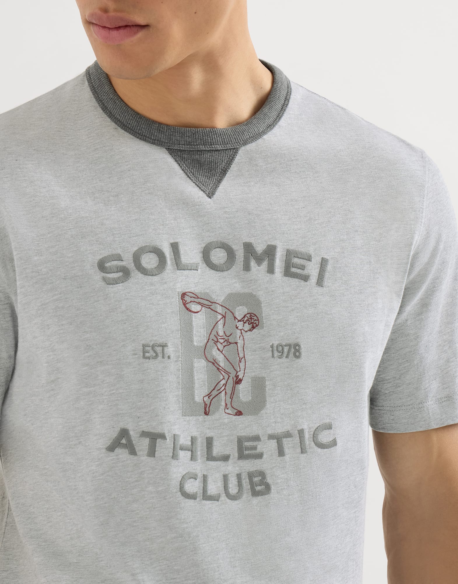T-shirt with print for Man in Cobalt | Brunello Cucinelli