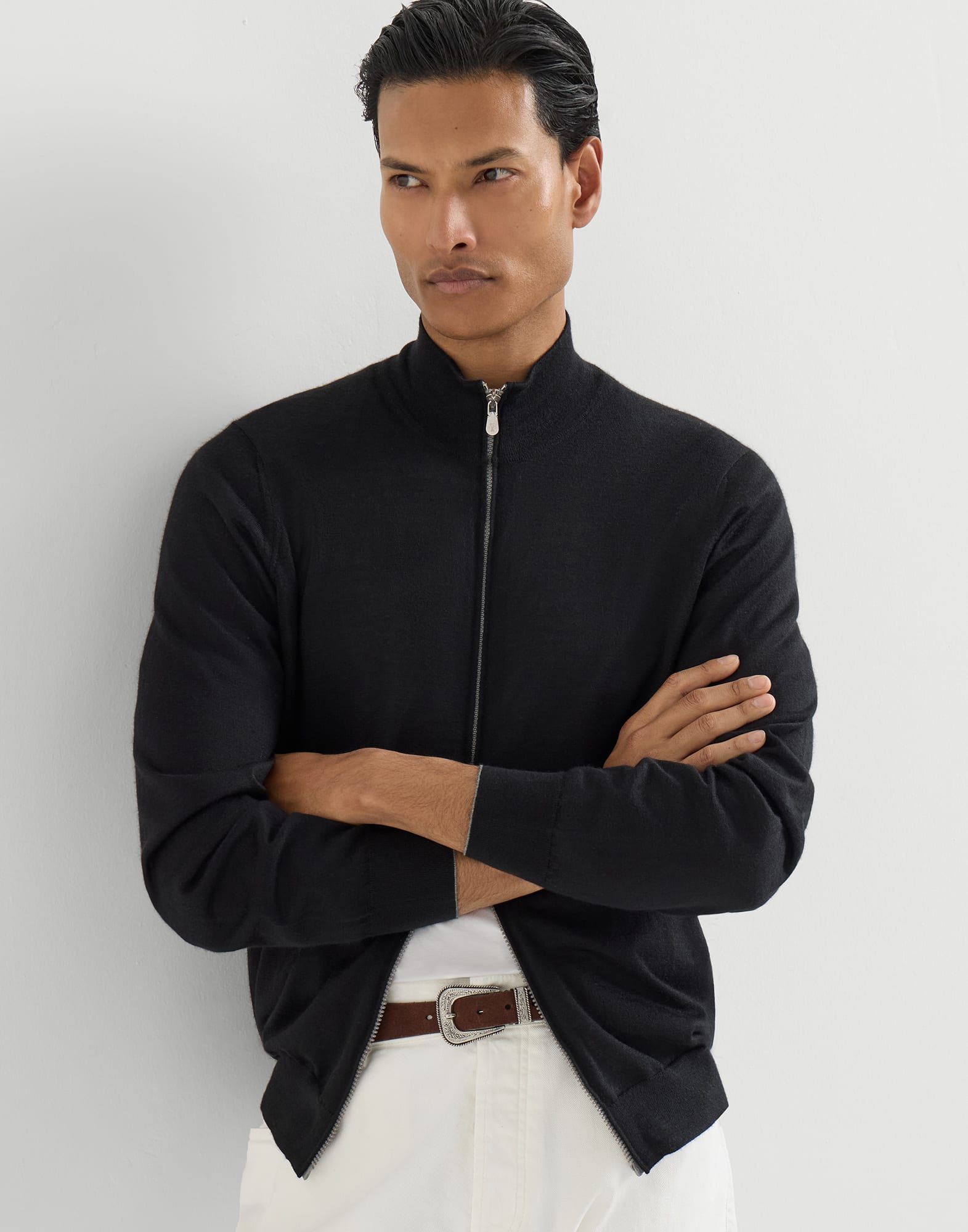Lightweight cardigan for Man in Navy Blue | Brunello Cucinelli