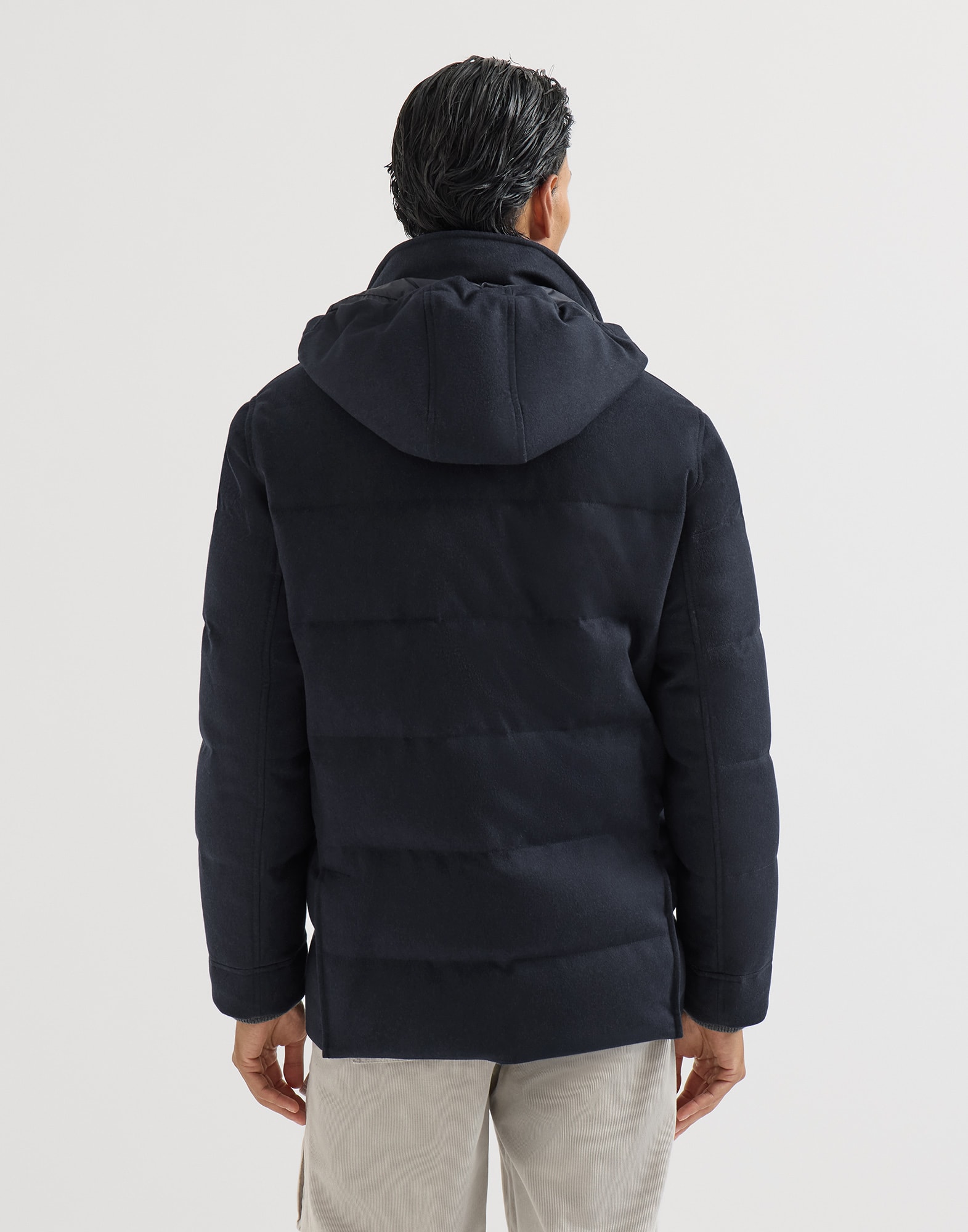 Parka with detachable hood for Man in Light Grey | Brunello Cucinelli
