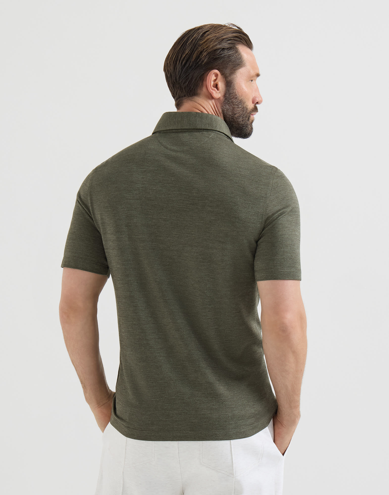 メンズ 向け ミリタリー ピケ ポロシャツ | Brunello Cucinelli