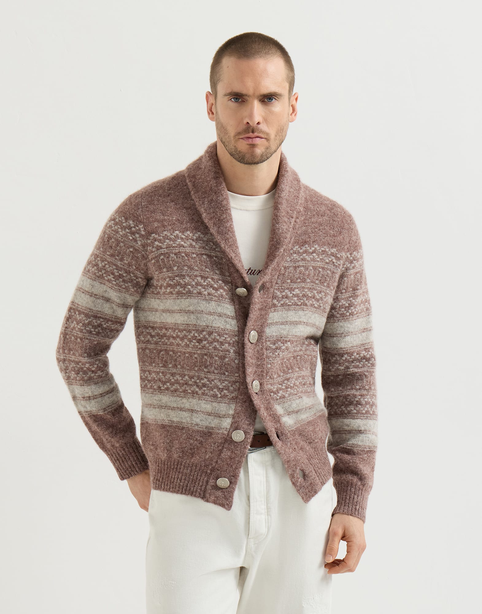 Button-front Cardigan - Front view - View Full Screen